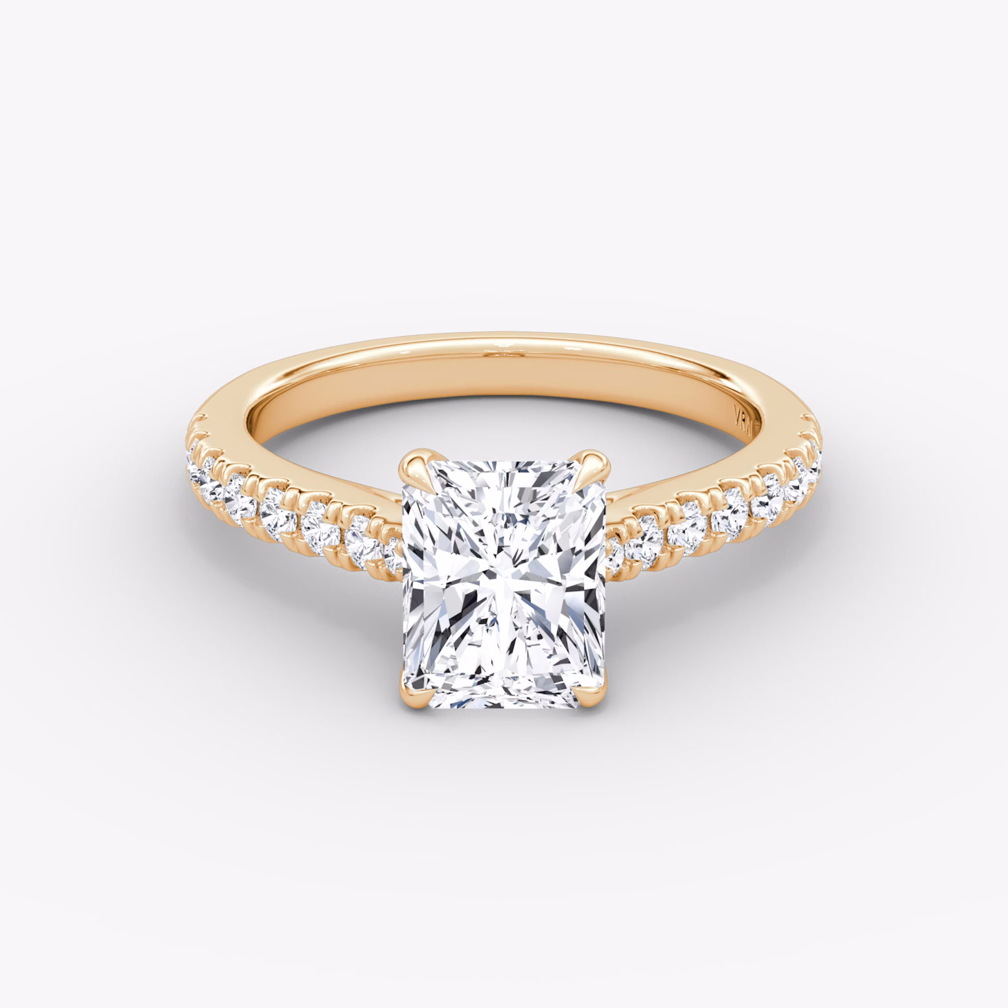 The Trellis Cathedral | Radiant | 14k | Rose Gold | bandAccent: Pavé | diamondOrientation: vertical | caratWeight: other