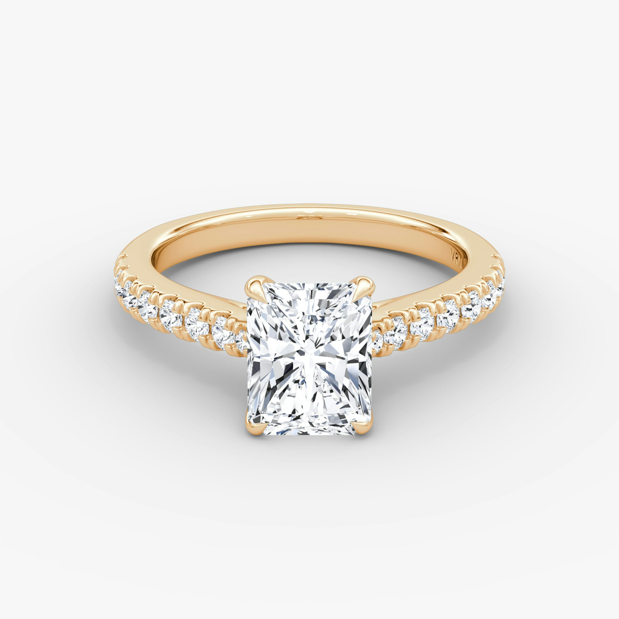 The Trellis Cathedral | Radiant | 14k | Rose Gold | bandAccent: Pavé | diamondOrientation: vertical | caratWeight: other