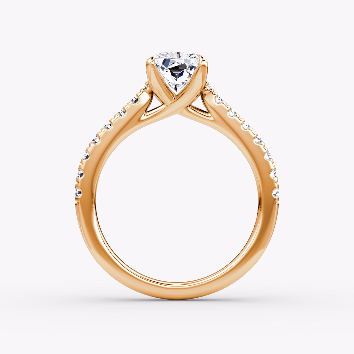 The Trellis Cathedral | Radiant | 14k | Rose Gold | bandAccent: Pavé | diamondOrientation: vertical | caratWeight: other