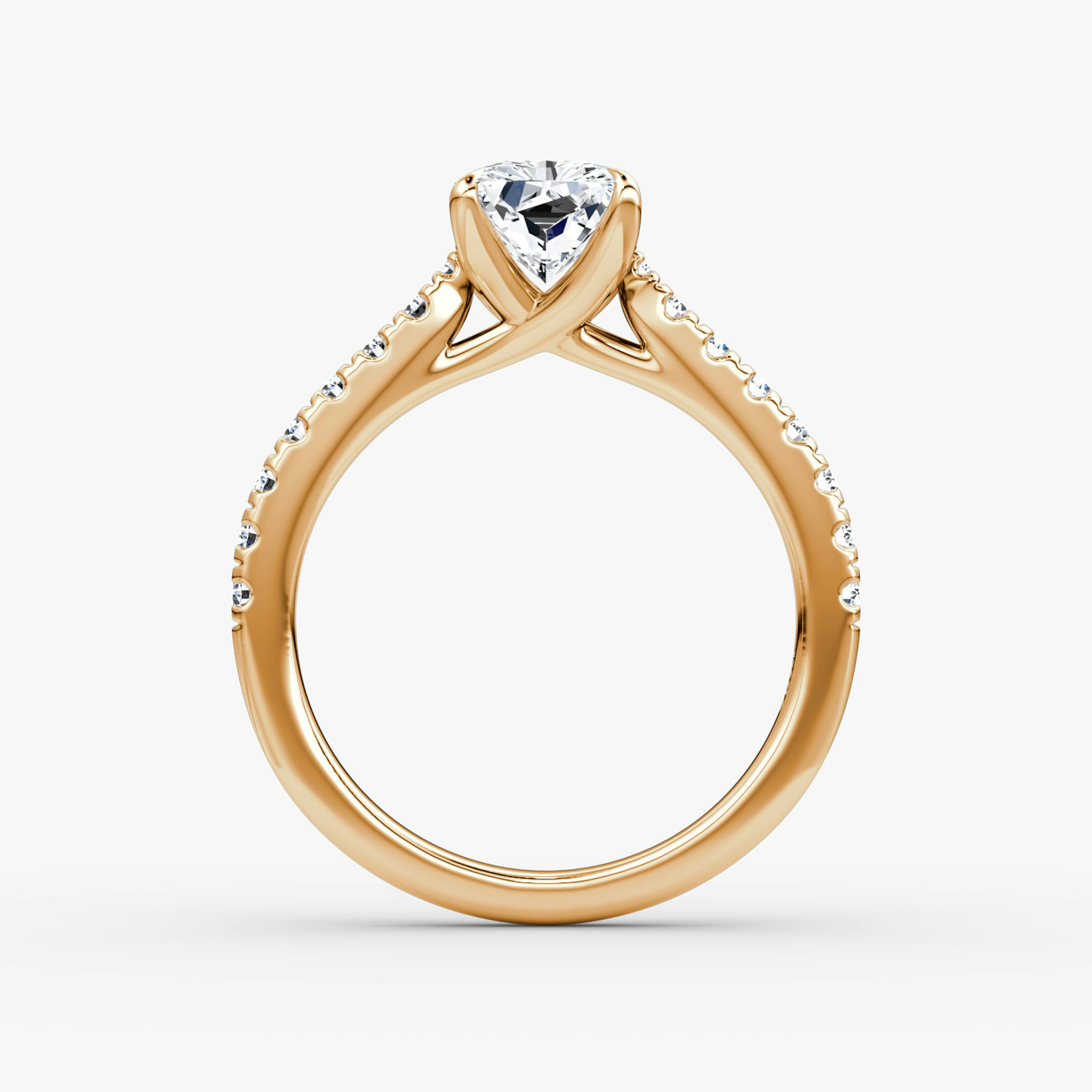 The Trellis Cathedral | Radiant | 14k | Rose Gold | bandAccent: Pavé | diamondOrientation: vertical | caratWeight: other