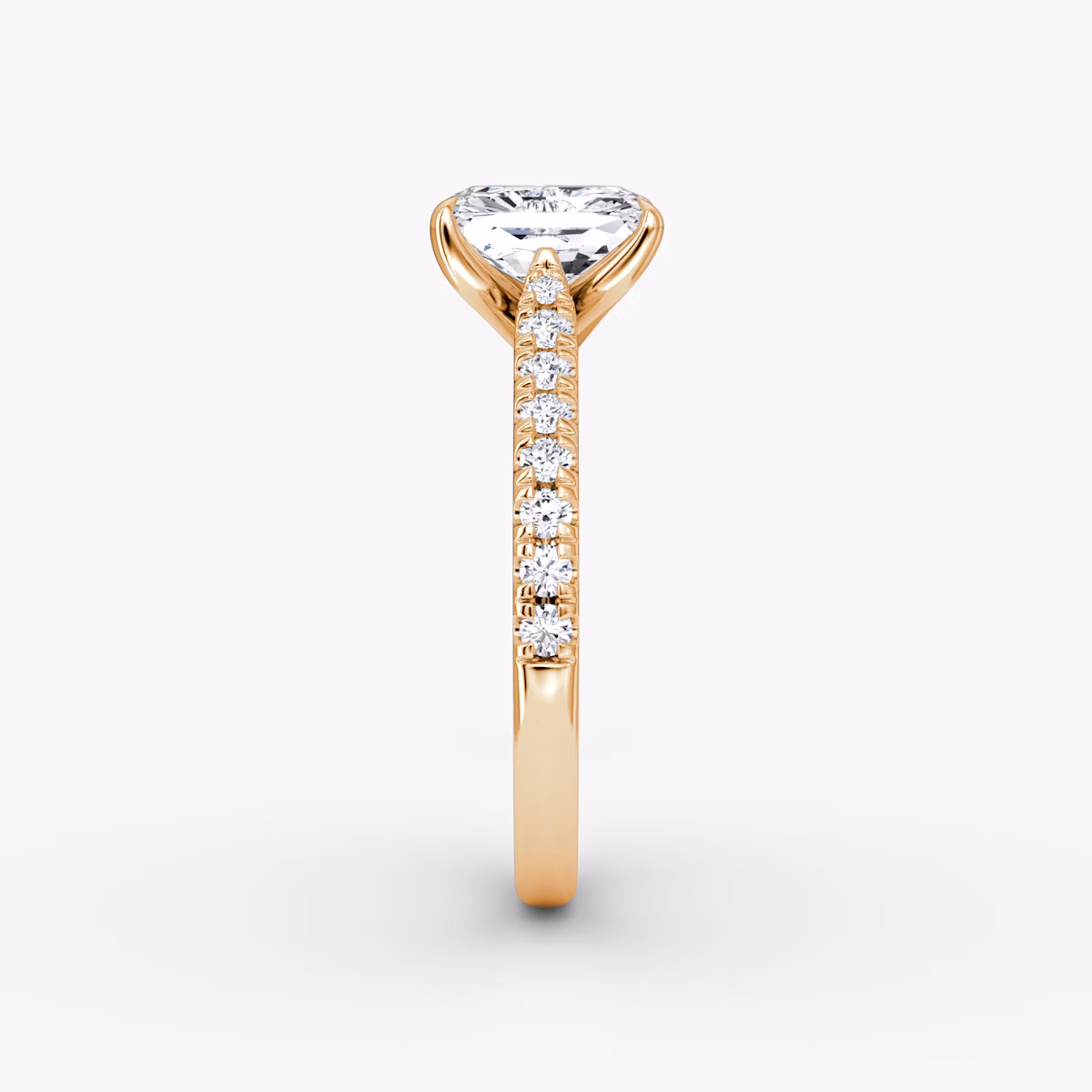 The Trellis Cathedral | Radiant | 14k | Rose Gold | bandAccent: Pavé | diamondOrientation: vertical | caratWeight: other