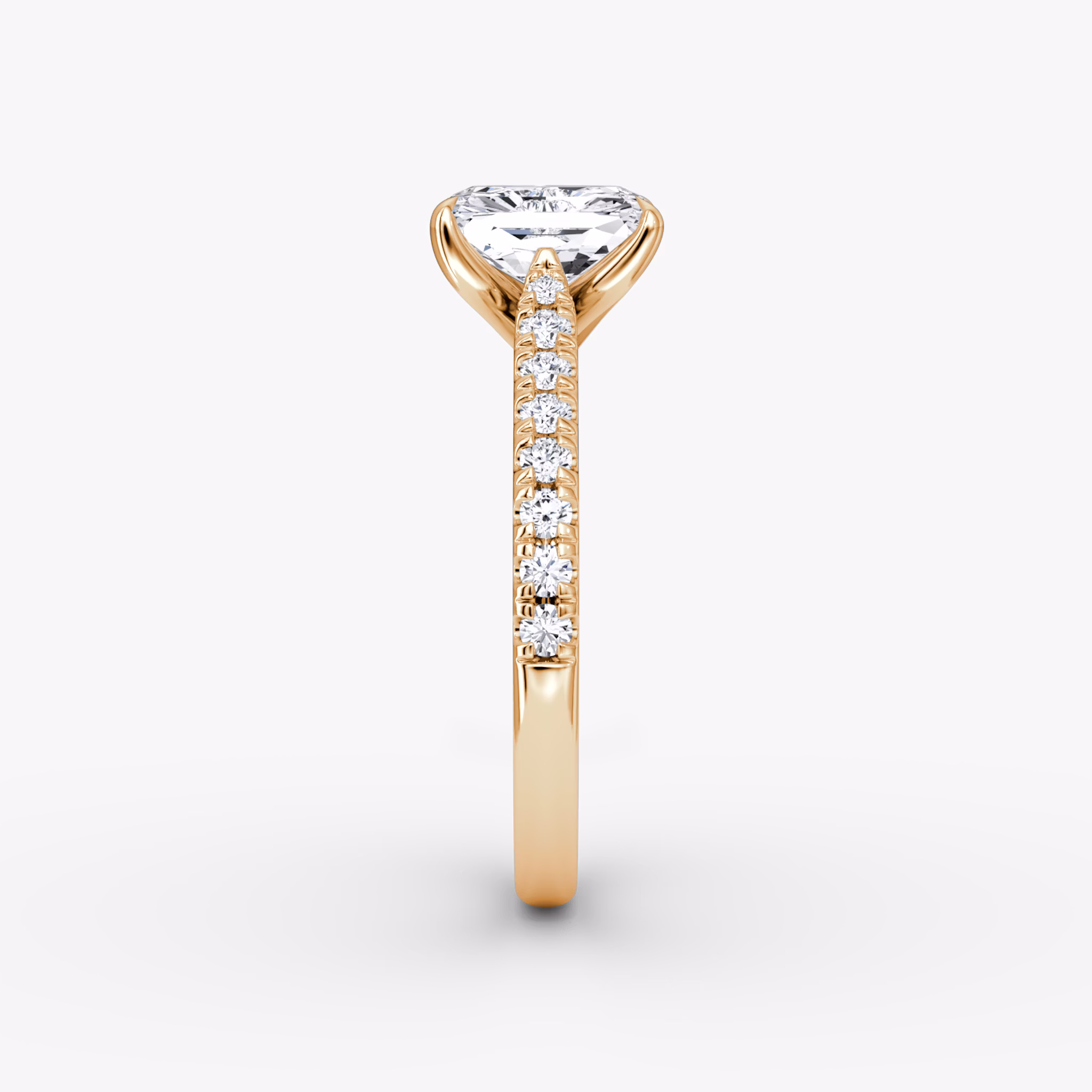 The Trellis Cathedral | Radiant | 14k | Rose Gold | bandAccent: Pavé | diamondOrientation: vertical | caratWeight: other