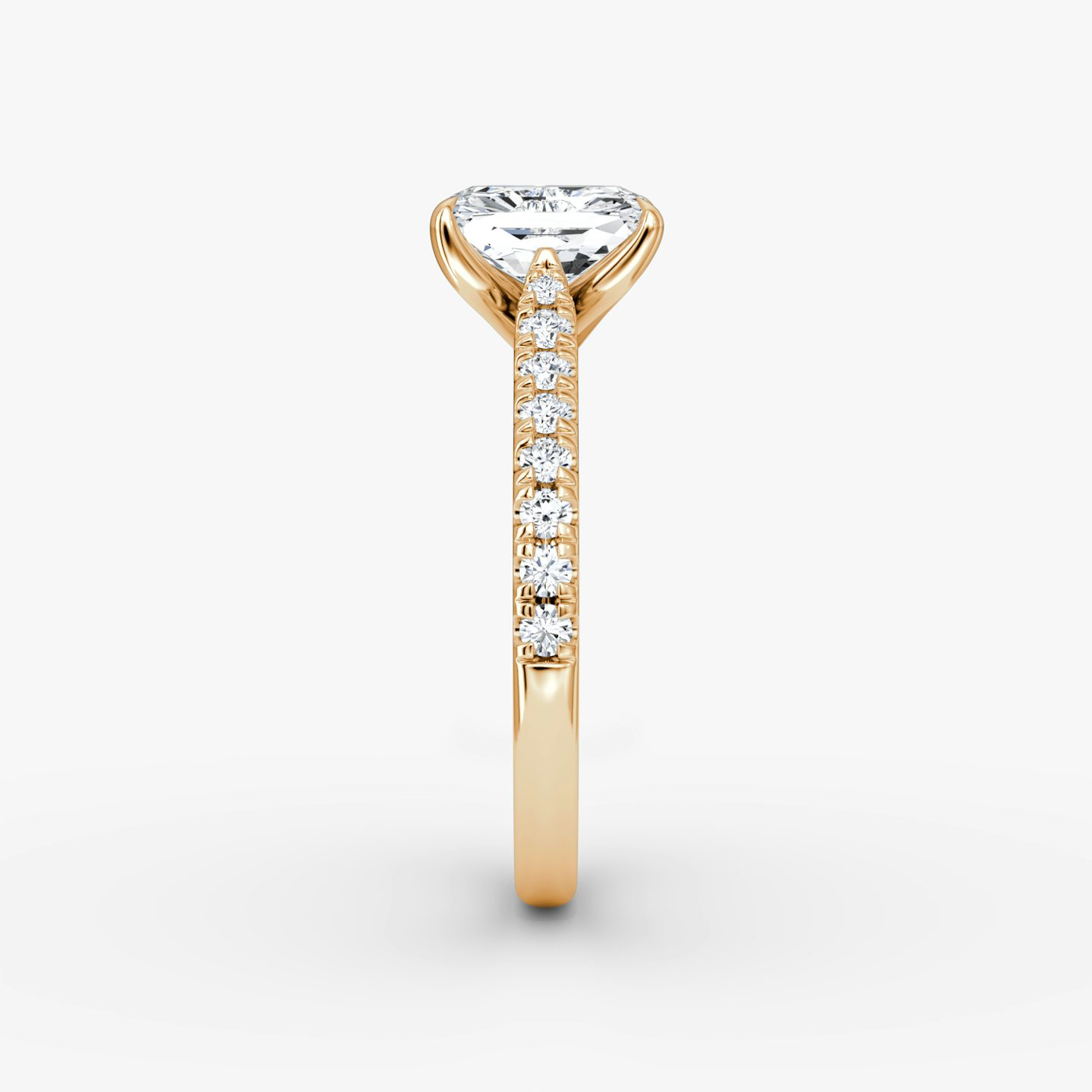 The Trellis Cathedral | Radiant | 14k | Rose Gold | bandAccent: Pavé | diamondOrientation: vertical | caratWeight: other