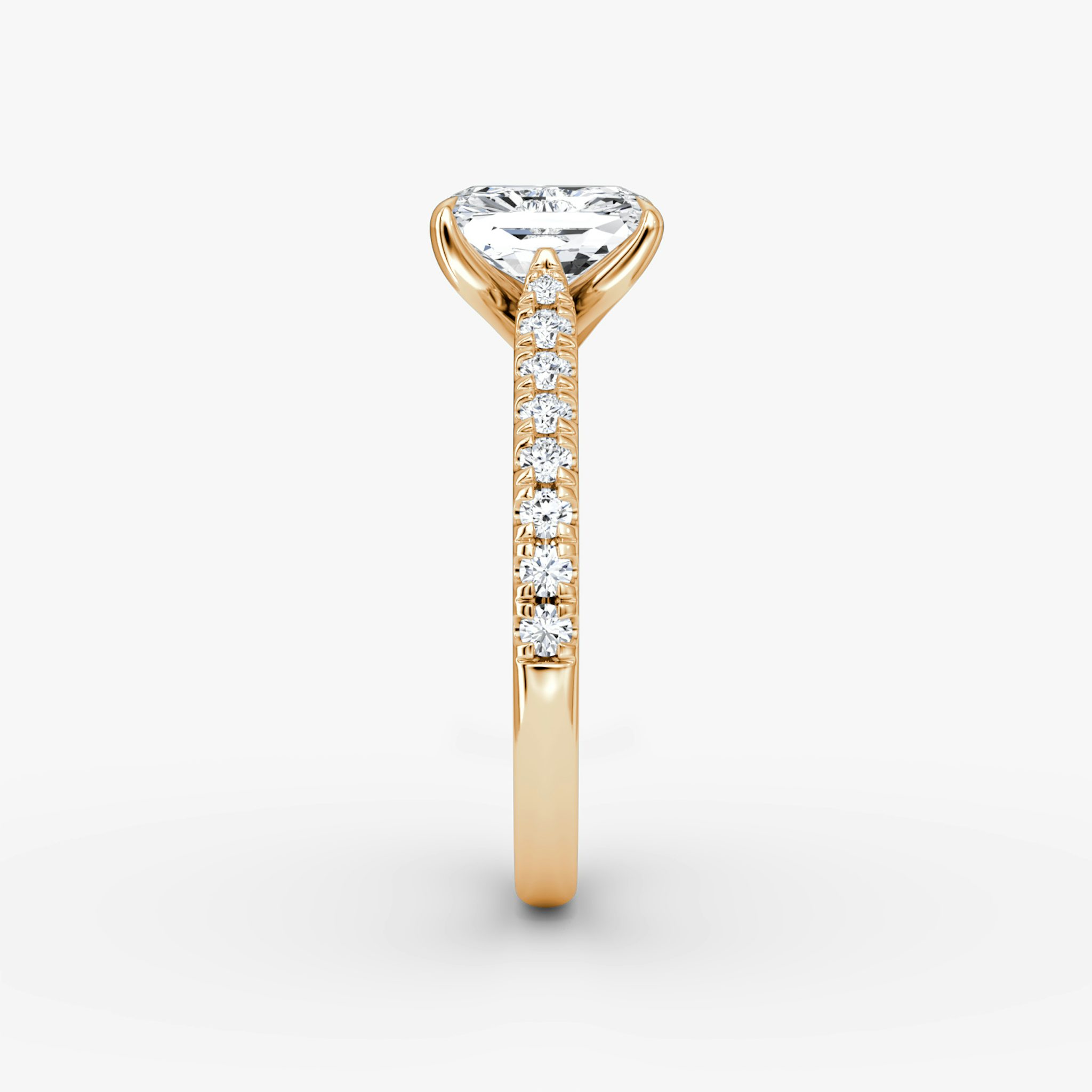 The Trellis Cathedral | Radiant | 14k | Rose Gold | bandAccent: Pavé | diamondOrientation: vertical | caratWeight: other