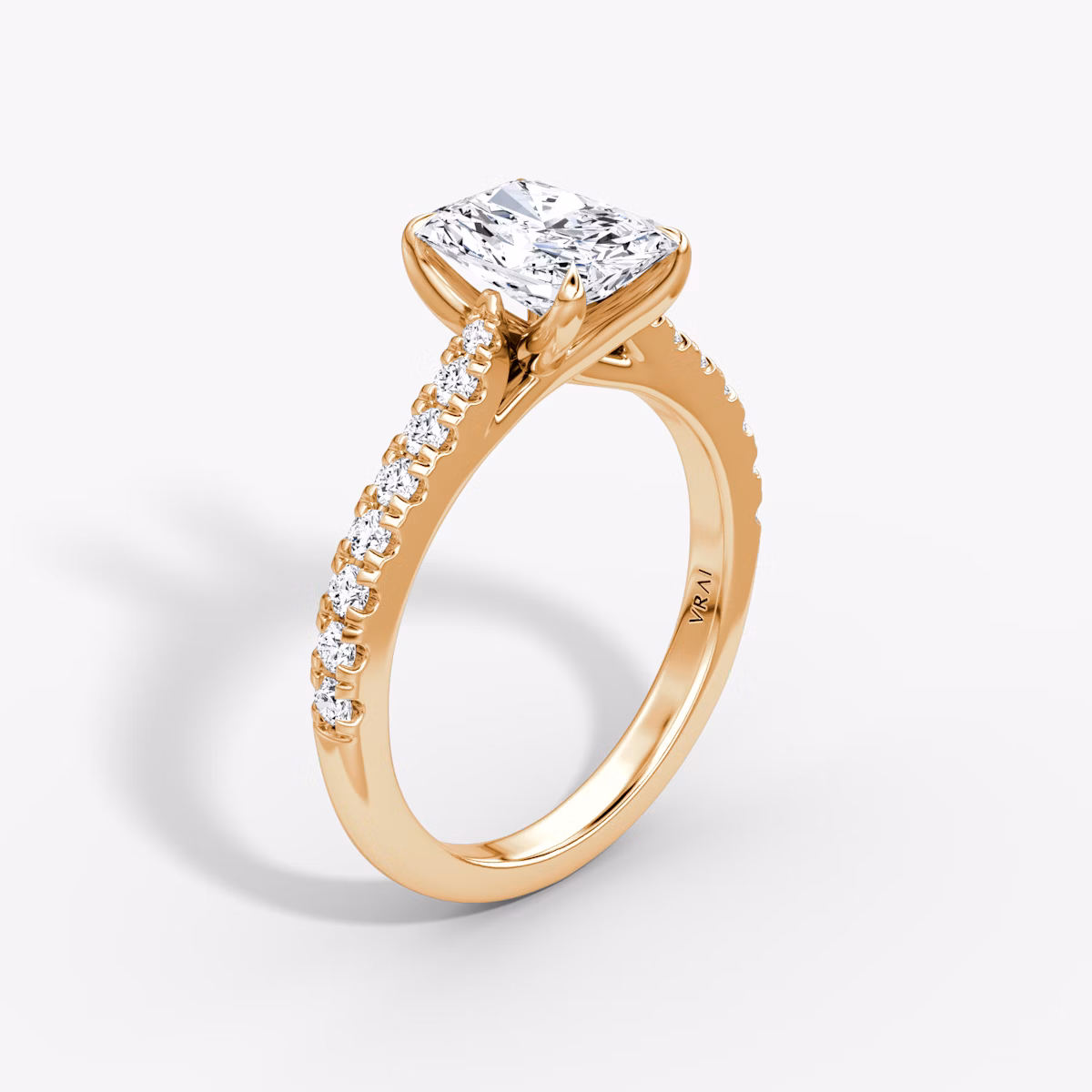 The Trellis Cathedral | Radiant | 14k | Rose Gold | bandAccent: Pavé | diamondOrientation: vertical | caratWeight: other