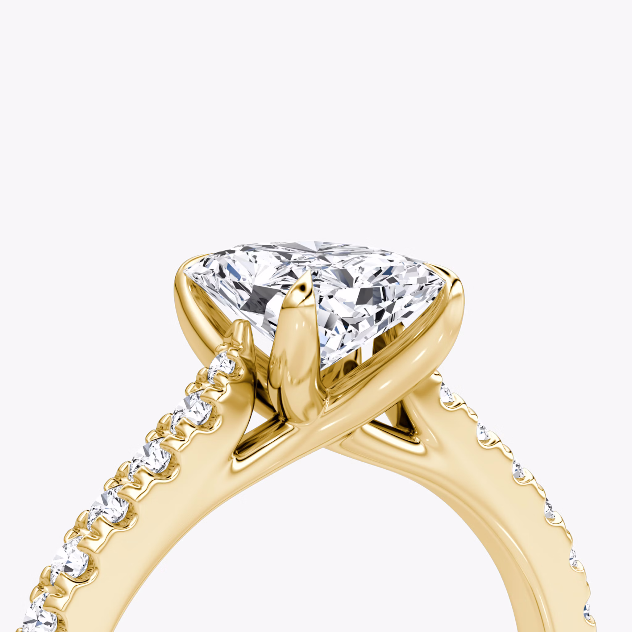 The Trellis Cathedral | Radiant | 18k | Yellow Gold | bandAccent: Pavé | diamondOrientation: vertical | caratWeight: other