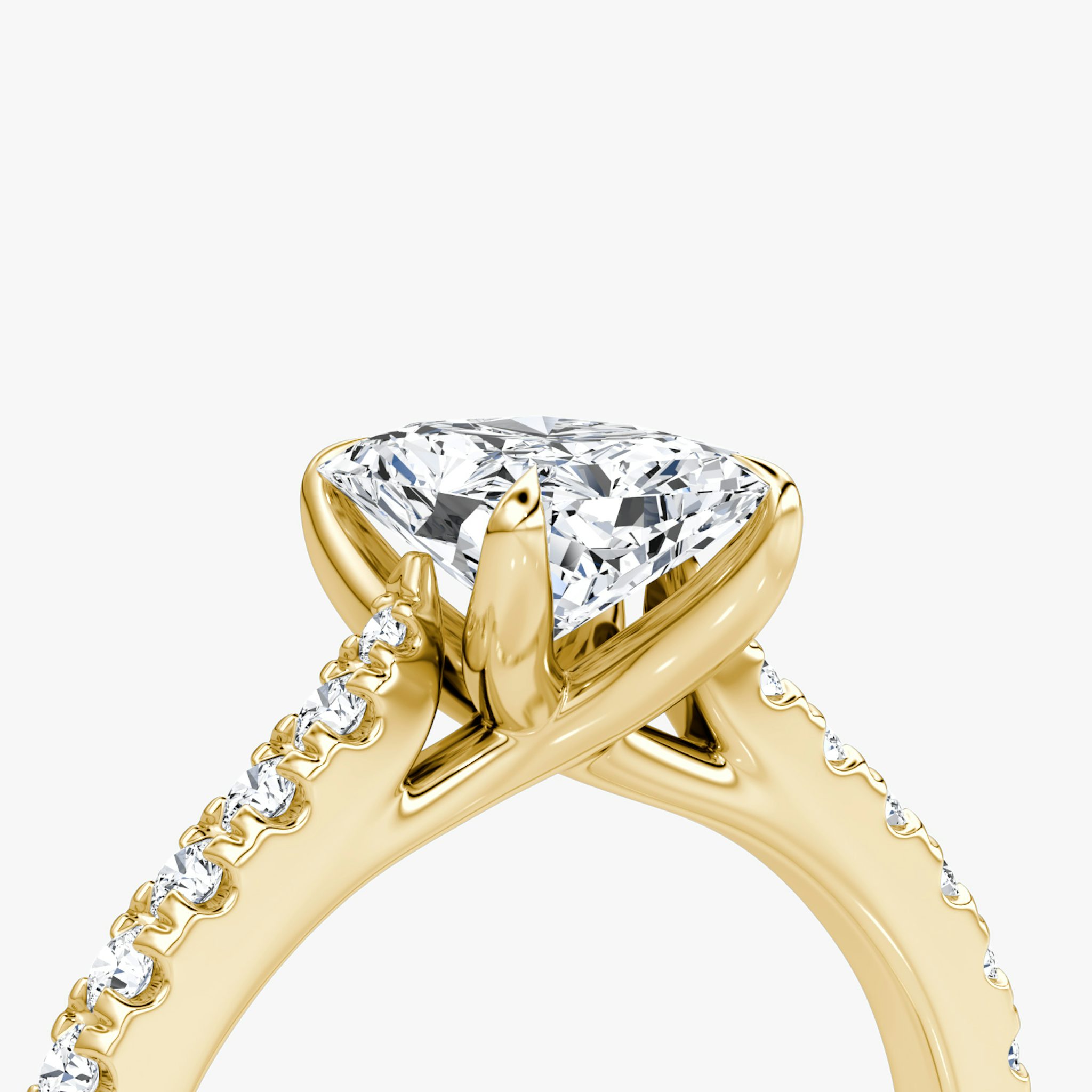 The Trellis Cathedral | Radiant | 18k | Yellow Gold | bandAccent: Pavé | diamondOrientation: vertical | caratWeight: other