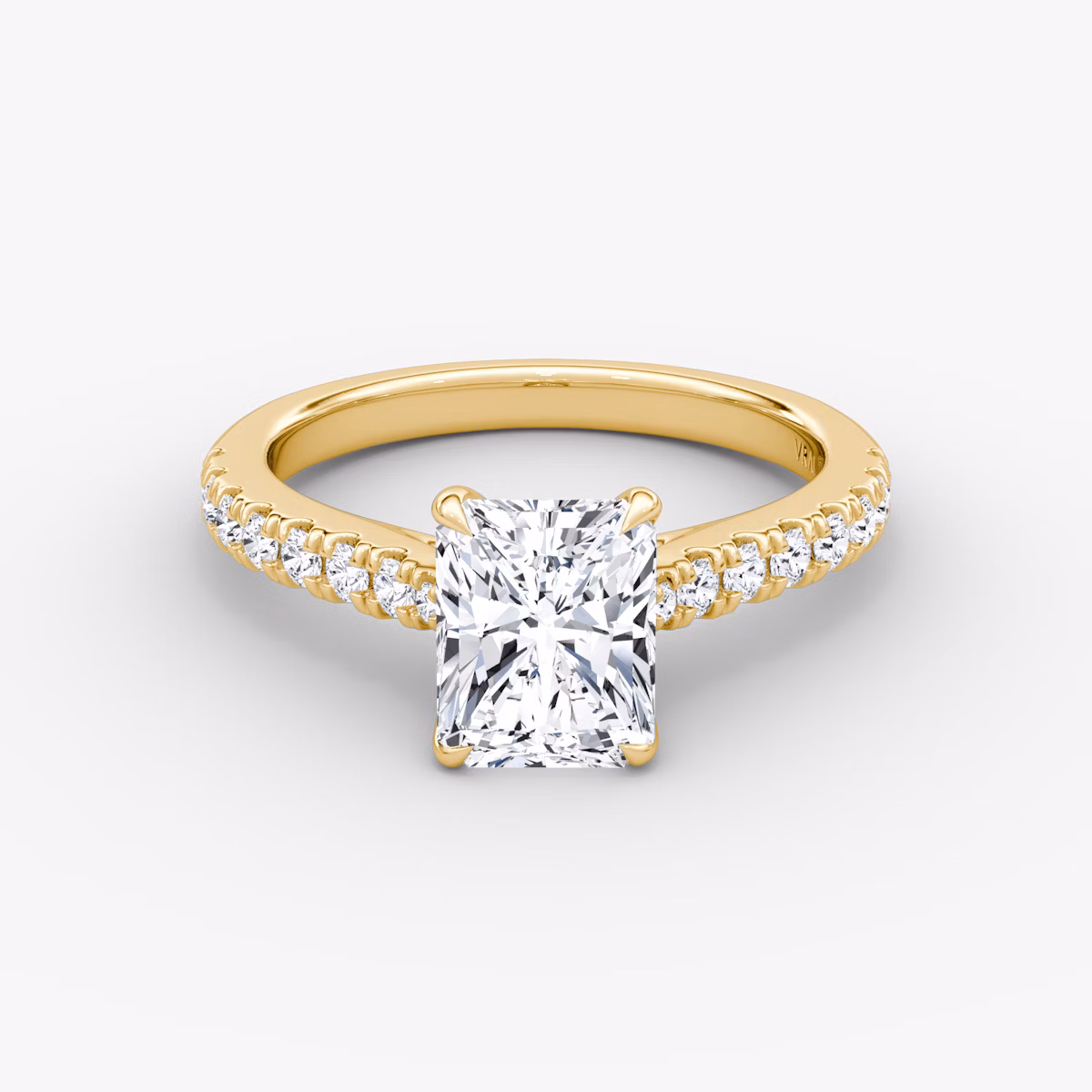 The Trellis Cathedral | Radiant | 18k | Yellow Gold | bandAccent: Pavé | diamondOrientation: vertical | caratWeight: other