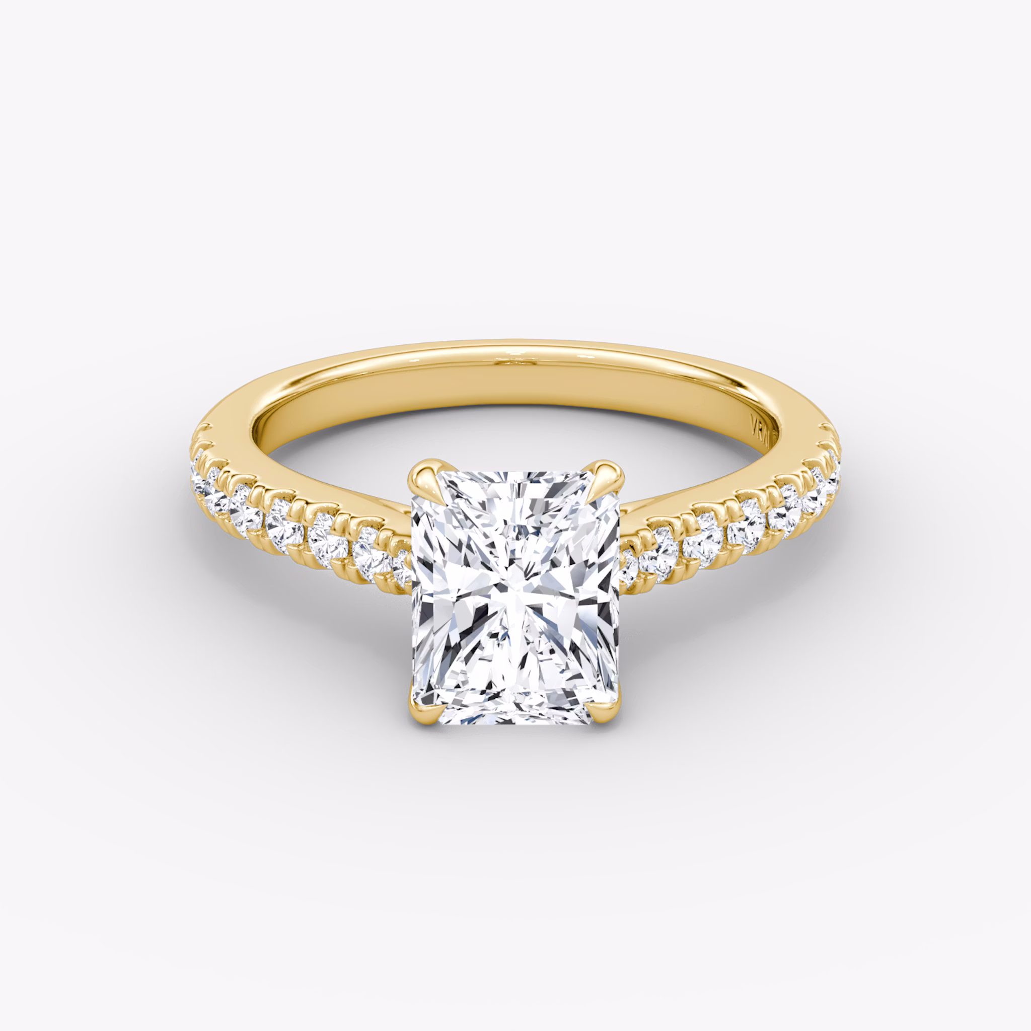 The Trellis Cathedral | Radiant | 18k | Yellow Gold | bandAccent: Pavé | diamondOrientation: vertical | caratWeight: other