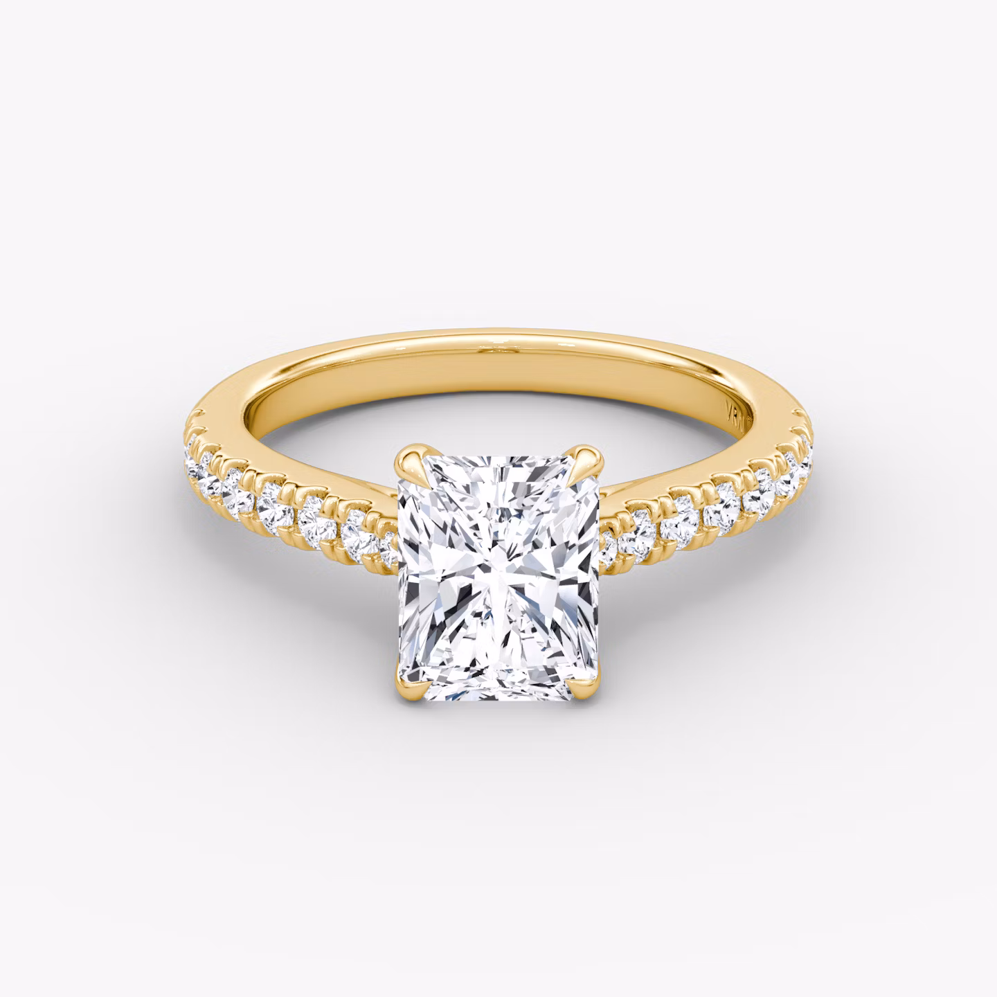 The Trellis Cathedral | Radiant | 18k | Yellow Gold | bandAccent: Pavé | diamondOrientation: vertical | caratWeight: other