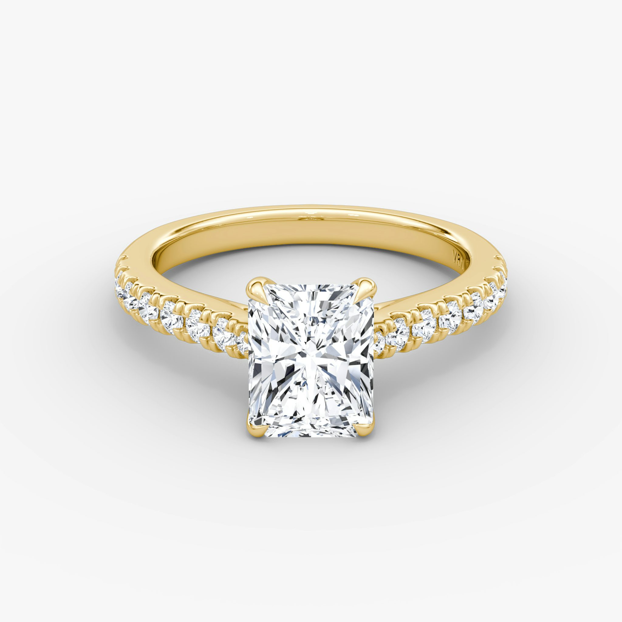 The Trellis Cathedral | Radiant | 18k | Yellow Gold | bandAccent: Pavé | diamondOrientation: vertical | caratWeight: other