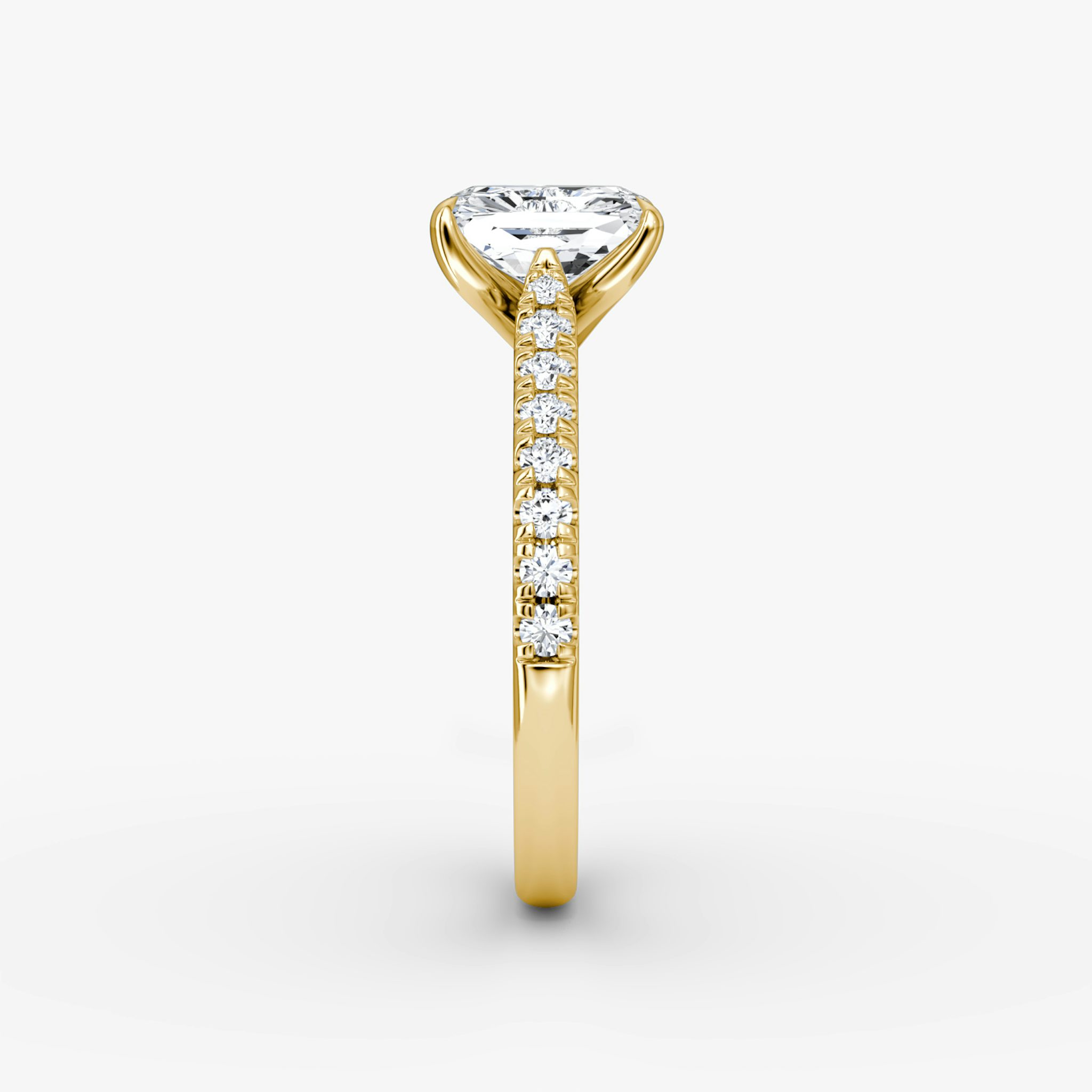 The Trellis Cathedral | Radiant | 18k | Yellow Gold | bandAccent: Pavé | diamondOrientation: vertical | caratWeight: other