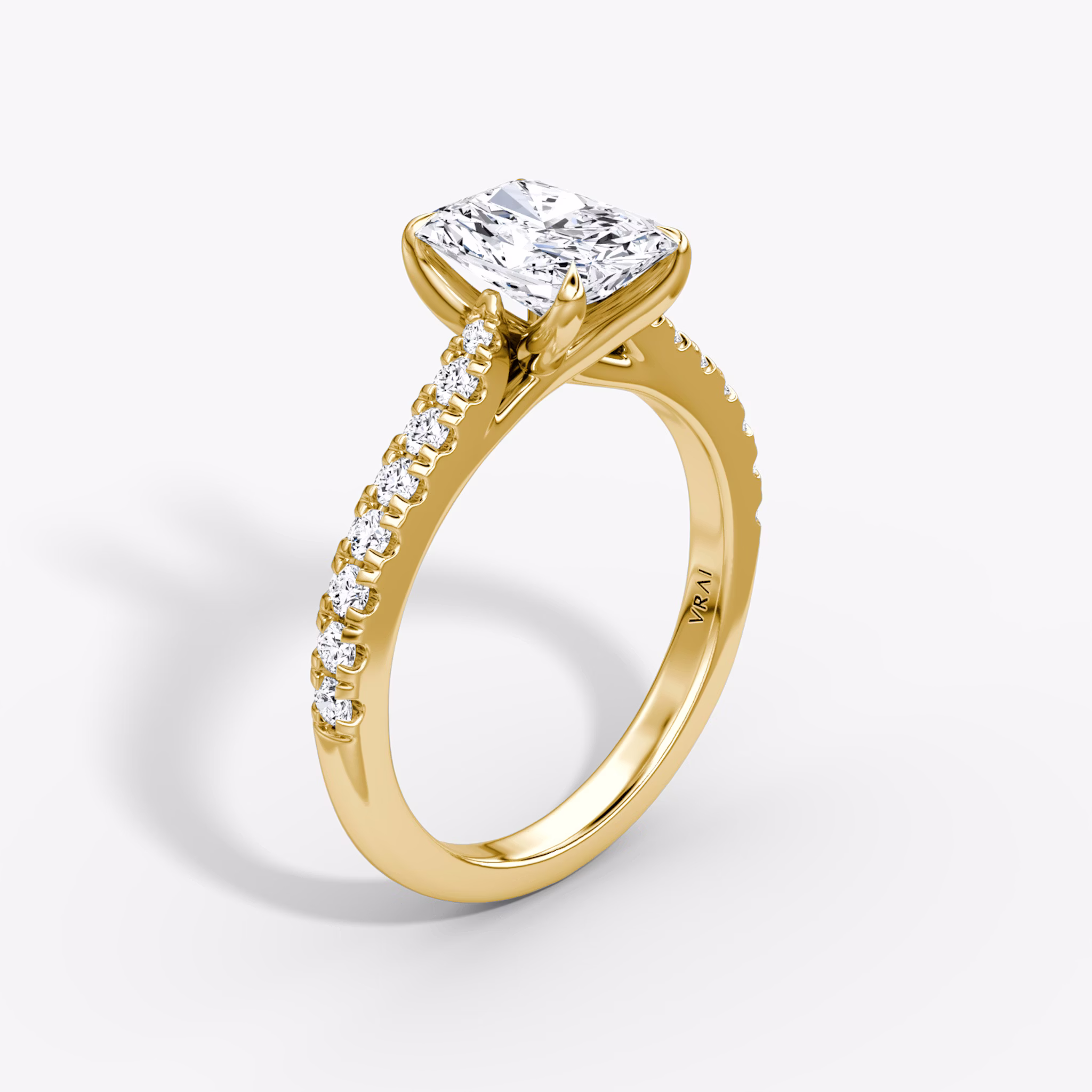 The Trellis Cathedral | Radiant | 18k | Yellow Gold | bandAccent: Pavé | diamondOrientation: vertical | caratWeight: other