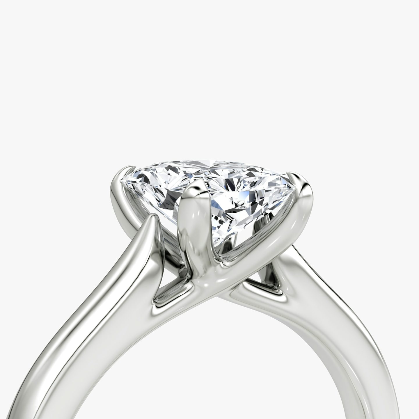 The Trellis Cathedral | Radiant | 18k | White Gold | bandAccent: Plain | diamondOrientation: vertical | caratWeight: other