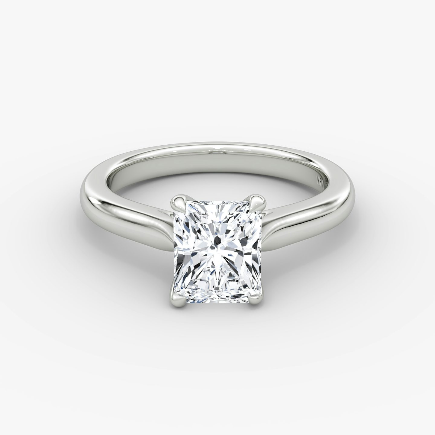 The Trellis Cathedral | Radiant | 18k | White Gold | bandAccent: Plain | diamondOrientation: vertical | caratWeight: other
