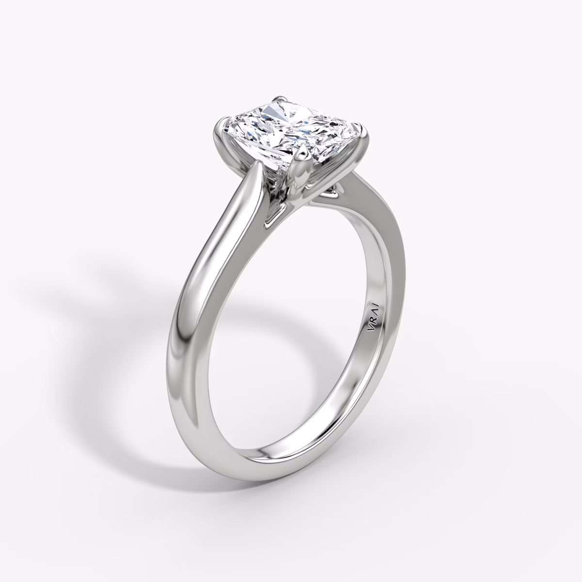 The Trellis Cathedral | Radiant | 18k | White Gold | bandAccent: Plain | diamondOrientation: vertical | caratWeight: other