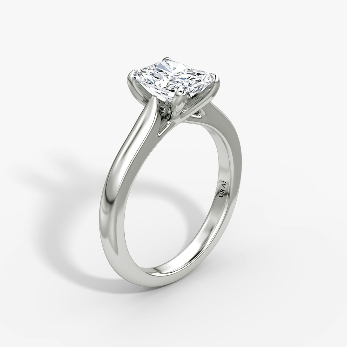 The Trellis Cathedral | Radiant | 18k | White Gold | bandAccent: Plain | diamondOrientation: vertical | caratWeight: other