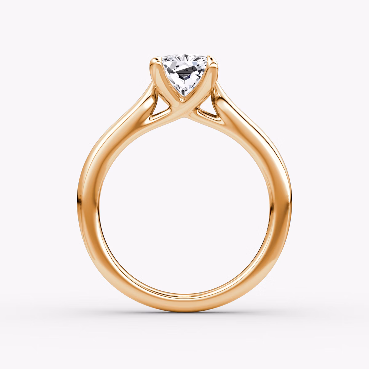The Trellis Cathedral | Radiant | 14k | Rose Gold | bandAccent: Plain | diamondOrientation: vertical | caratWeight: other