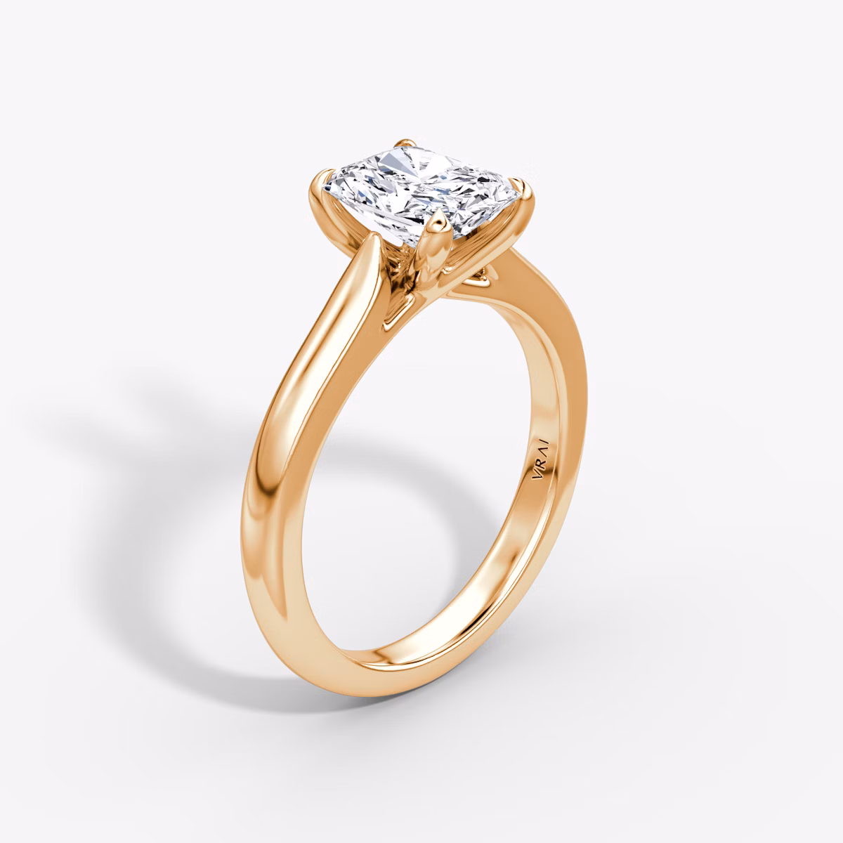 The Trellis Cathedral | Radiant | 14k | Rose Gold | bandAccent: Plain | diamondOrientation: vertical | caratWeight: other