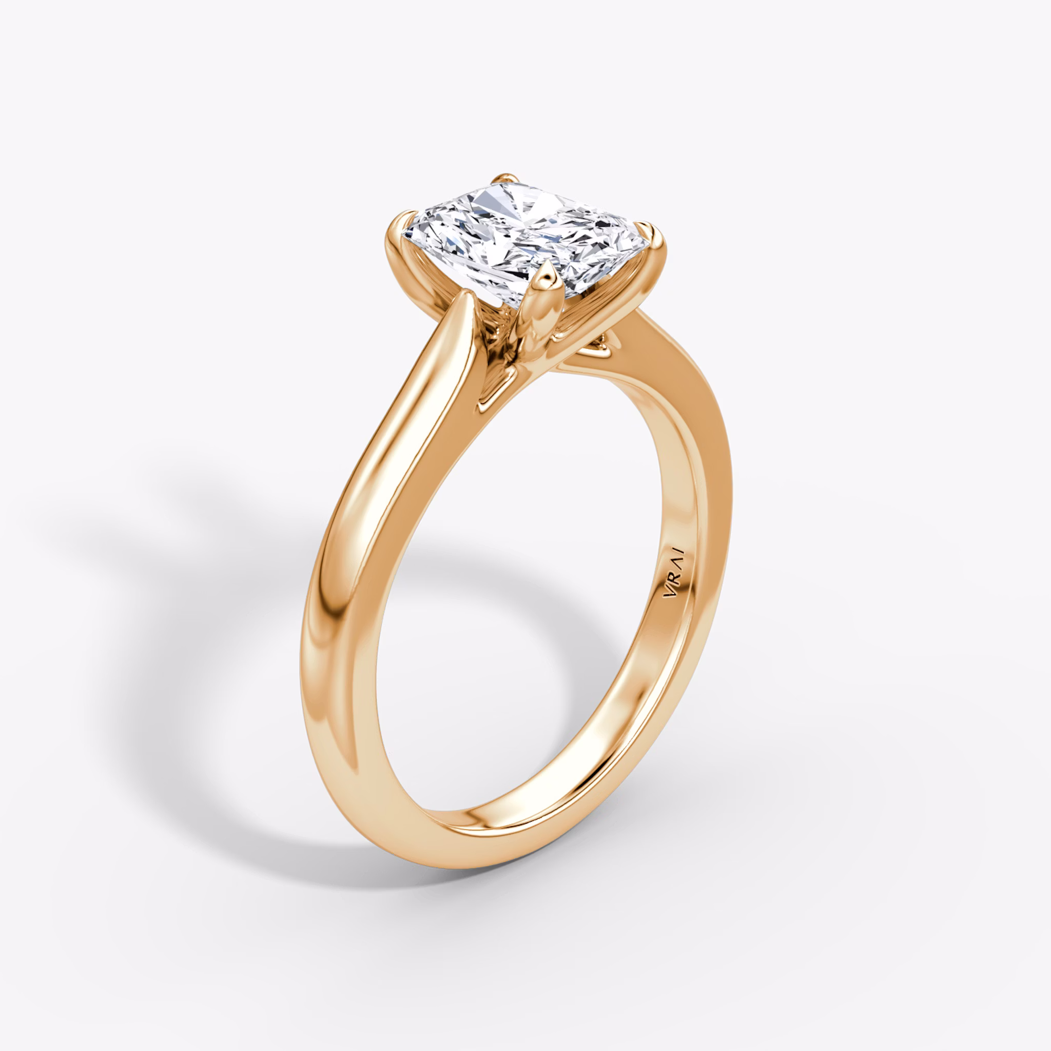 The Trellis Cathedral | Radiant | 14k | Rose Gold | bandAccent: Plain | diamondOrientation: vertical | caratWeight: other