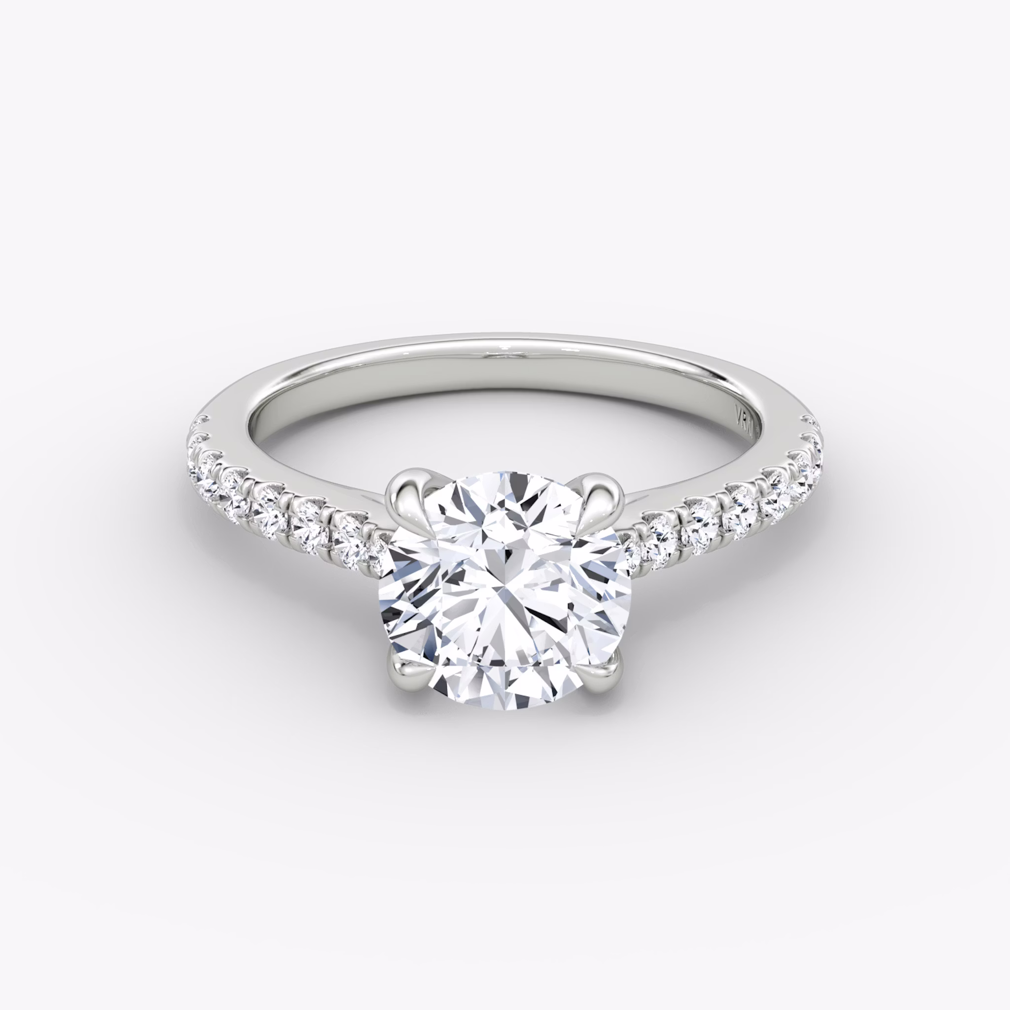 The Trellis Cathedral | Round Brilliant | 18k | White Gold | bandAccent: Pavé | caratWeight: other | diamondOrientation: vertical