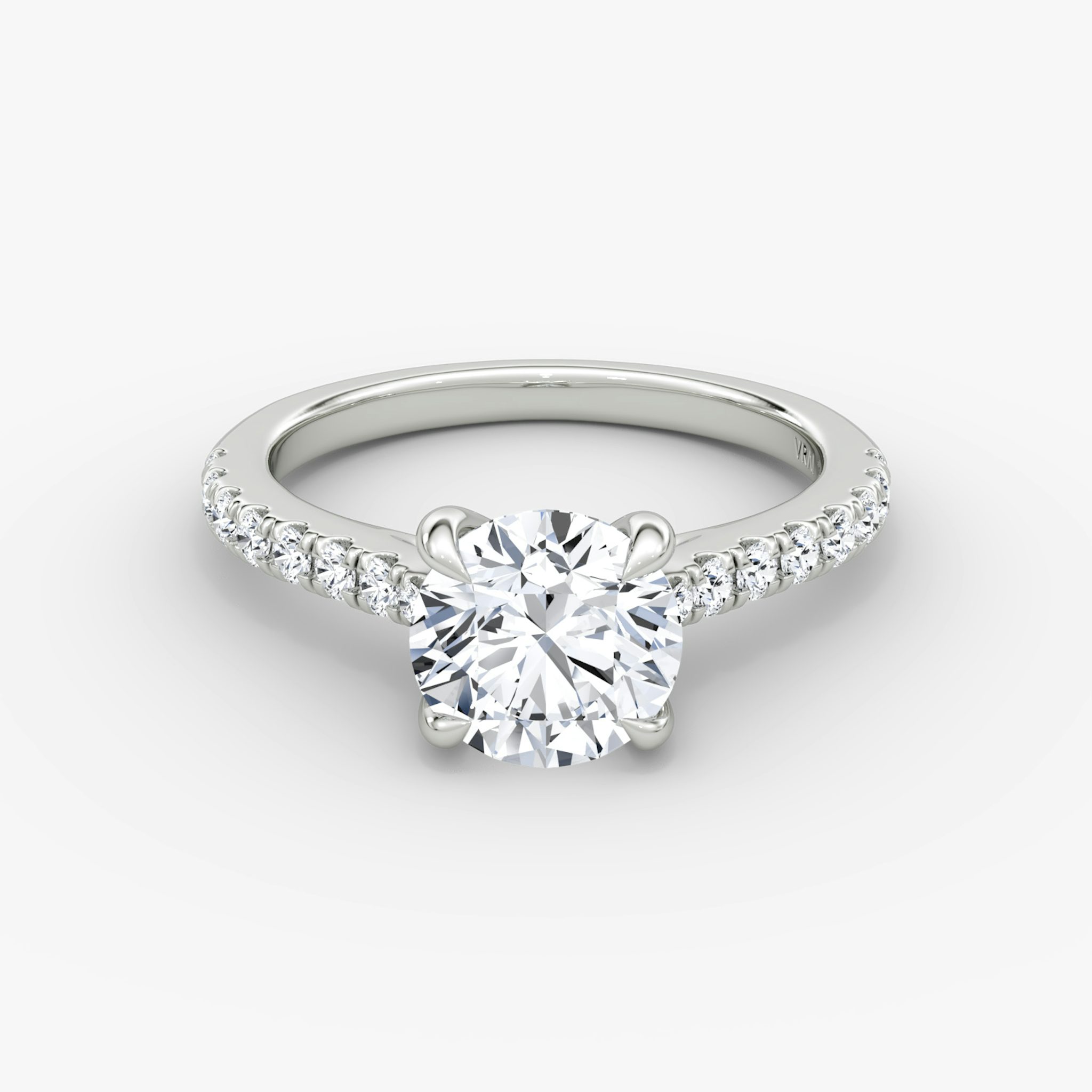 The Trellis Cathedral | Round Brilliant | 18k | White Gold | bandAccent: Pavé | caratWeight: other | diamondOrientation: vertical