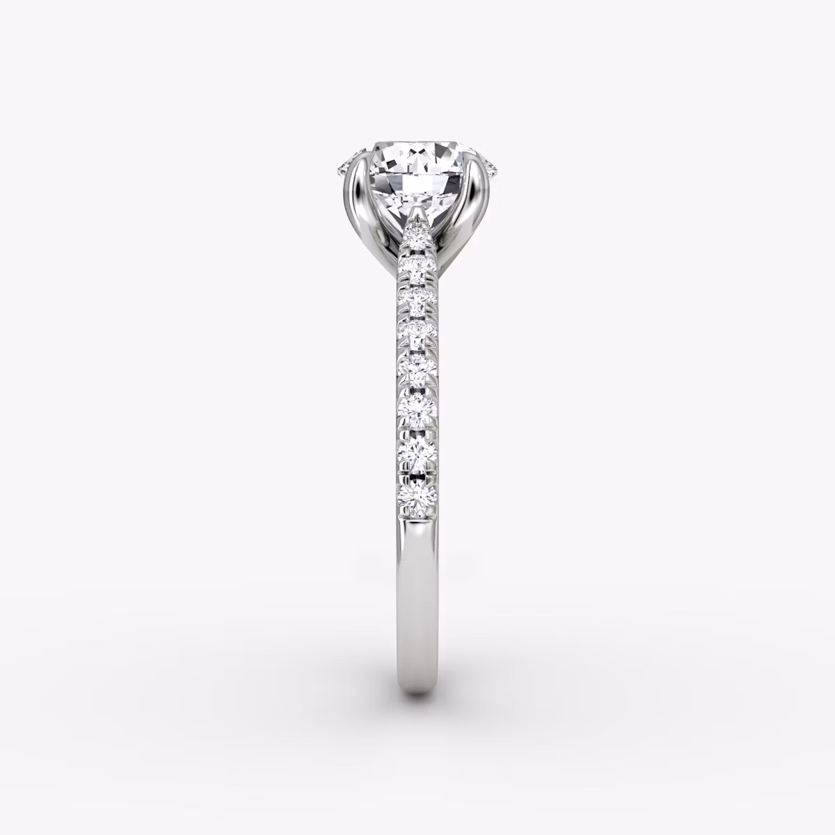The Trellis Cathedral | Round Brilliant | Platinum | bandAccent: Pavé | caratWeight: other | diamondOrientation: vertical