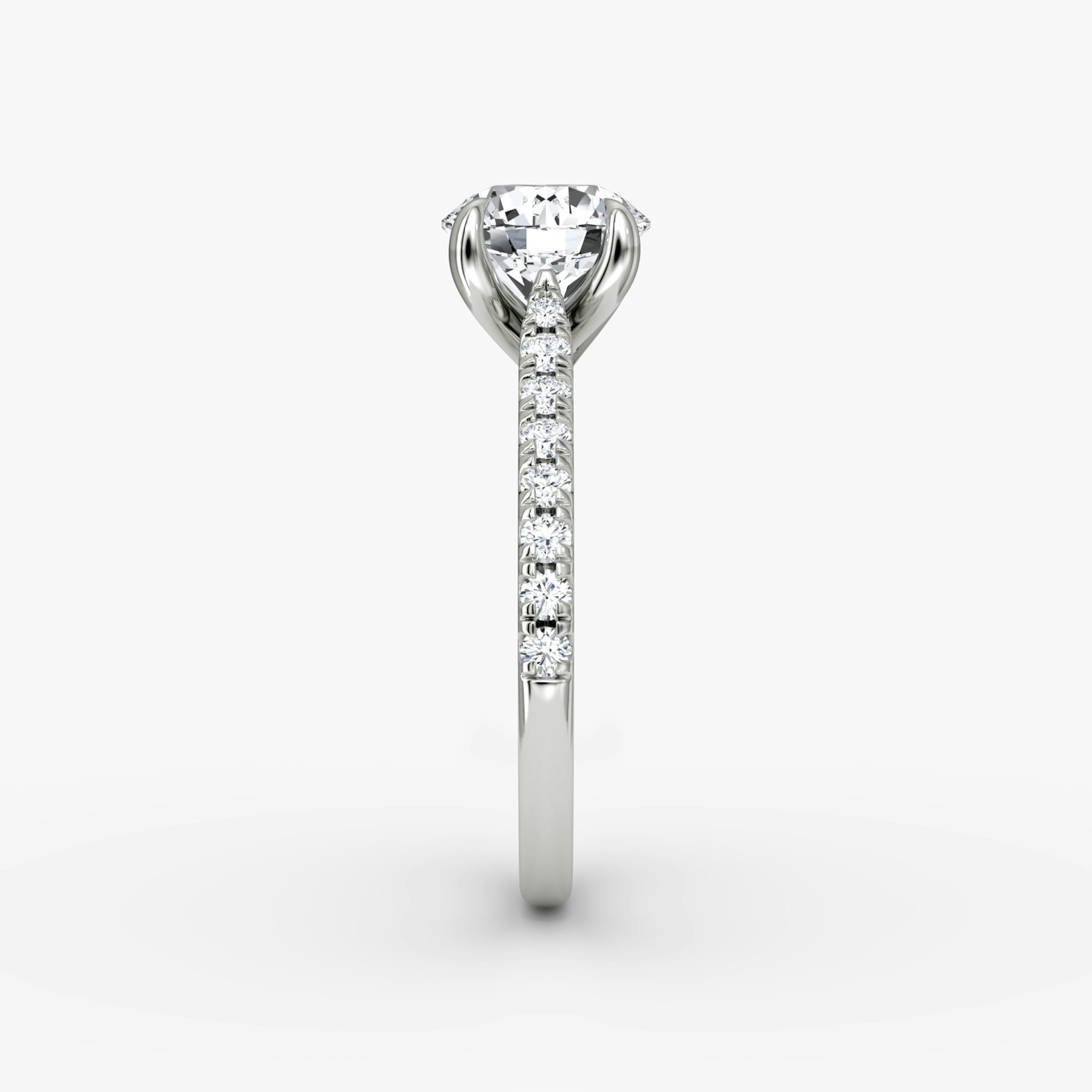 The Trellis Cathedral | Round Brilliant | 18k | White Gold | bandAccent: Pavé | caratWeight: other | diamondOrientation: vertical