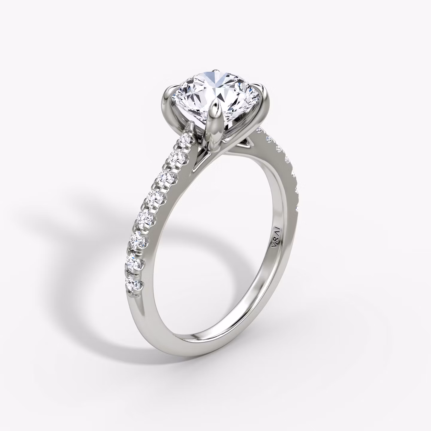 The Trellis Cathedral Round Brilliant | Platinum
