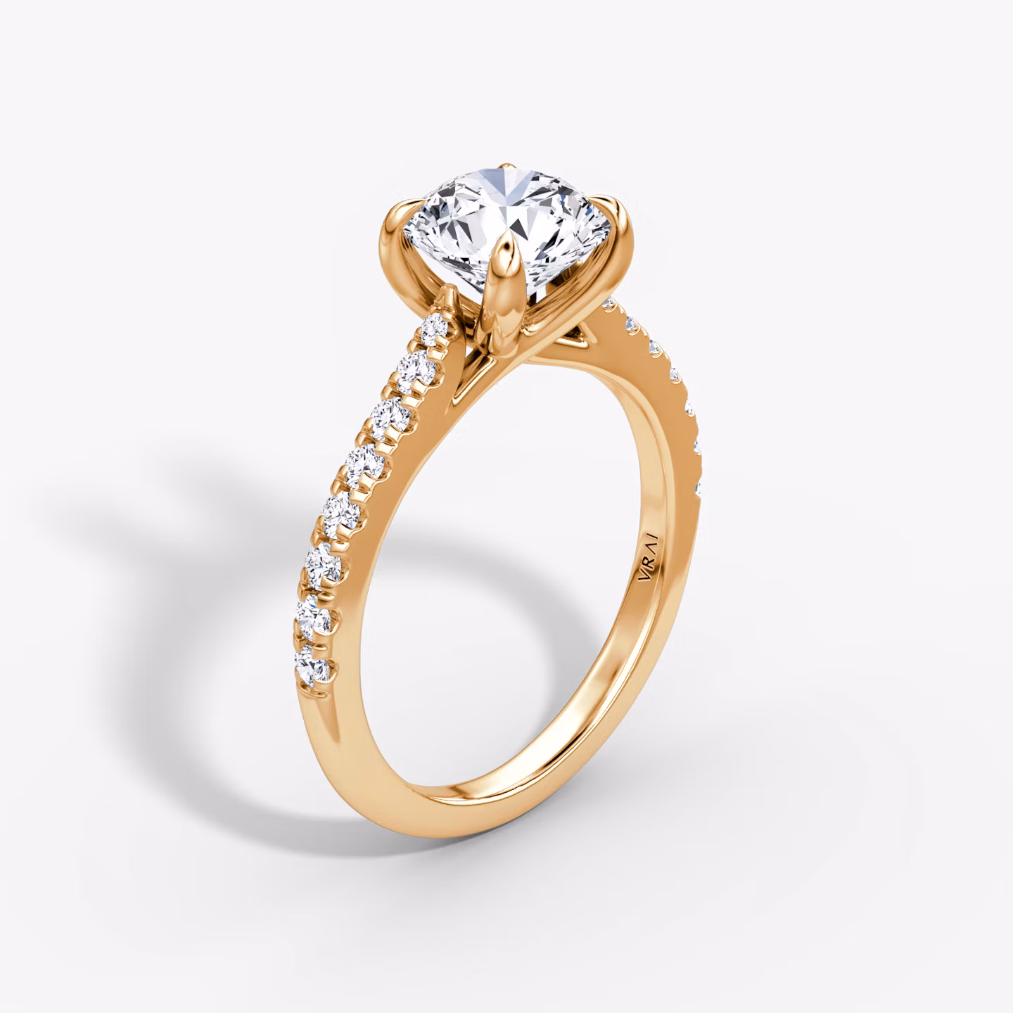 The Trellis Cathedral Round Brilliant | Rose Gold