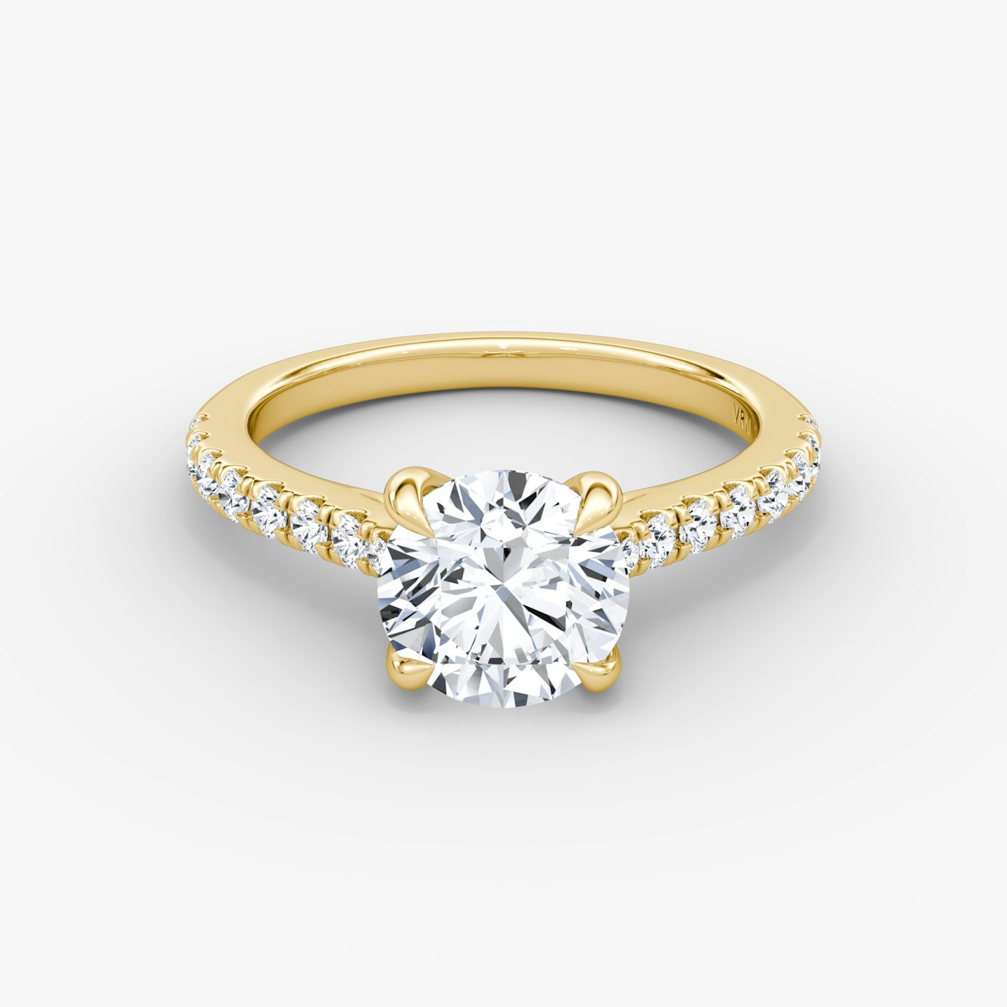 Anillo de compromiso Trellis Cathedral | Brillante | 18k | Oro amarillo | bandAccent: Pavé | caratWeight: other | diamondOrientation: vertical
