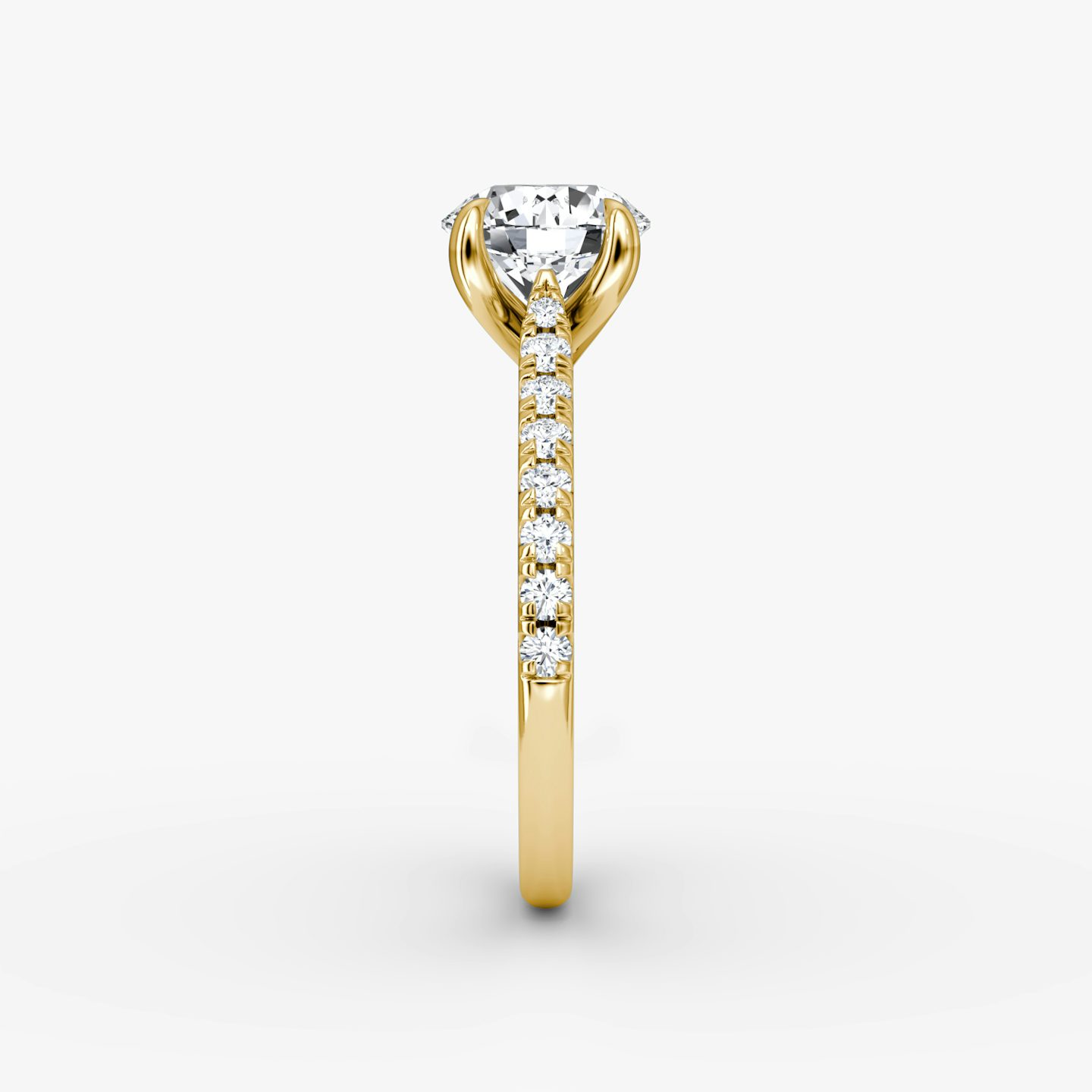 Anillo de compromiso Trellis Cathedral | Brillante | 18k | Oro amarillo | bandAccent: Pavé | caratWeight: other | diamondOrientation: vertical