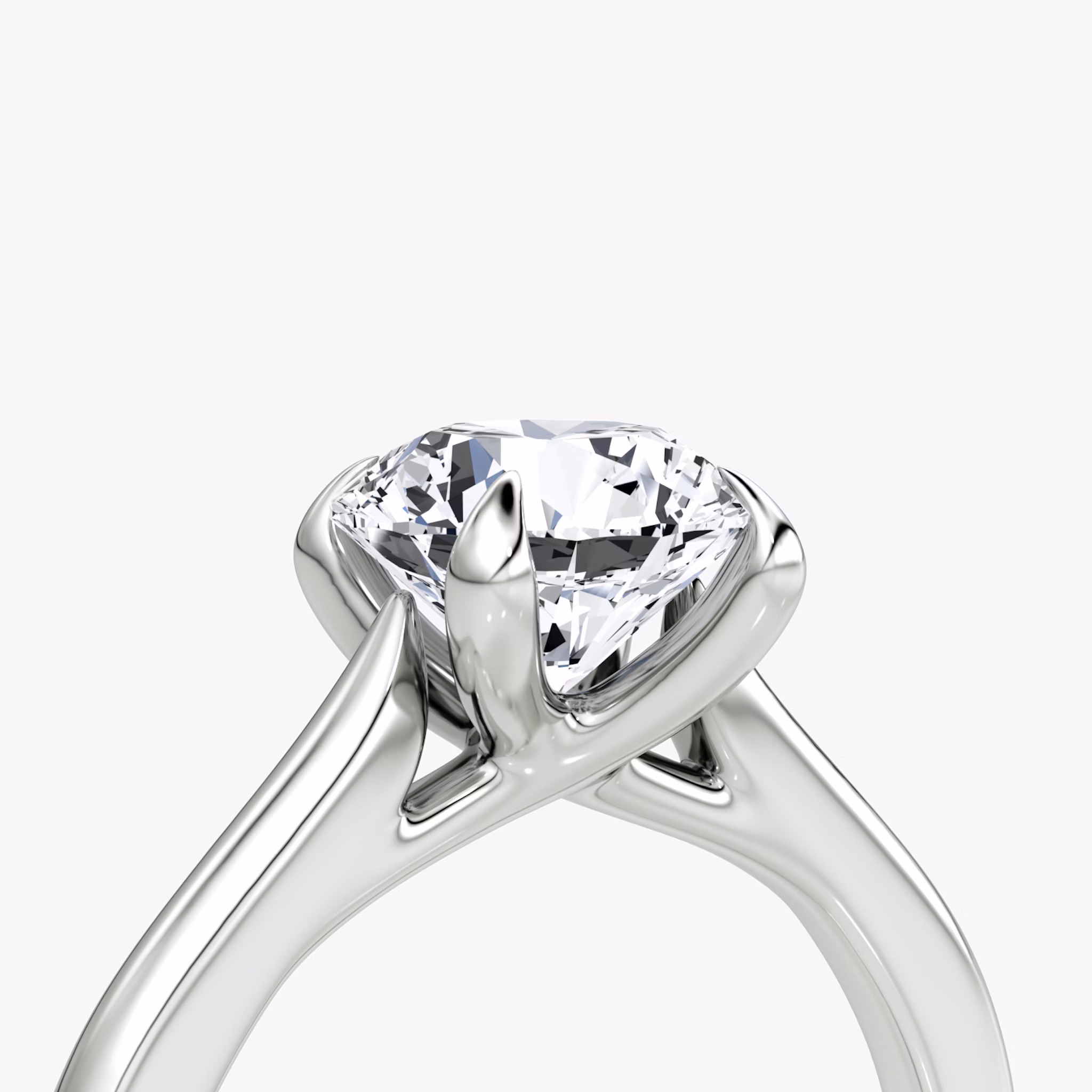 The Trellis Cathedral | Round Brilliant | 18k | White Gold | bandAccent: Plain | caratWeight: 2.0ct | diamondOrientation: vertical