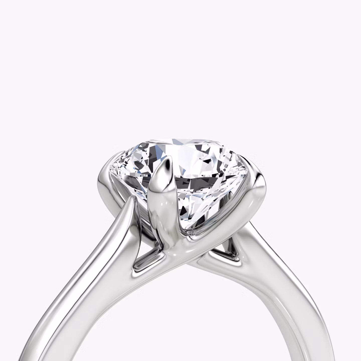 The Trellis Cathedral | Round Brilliant | 18k | White Gold | bandAccent: Plain | caratWeight: 1.5ct | diamondOrientation: vertical