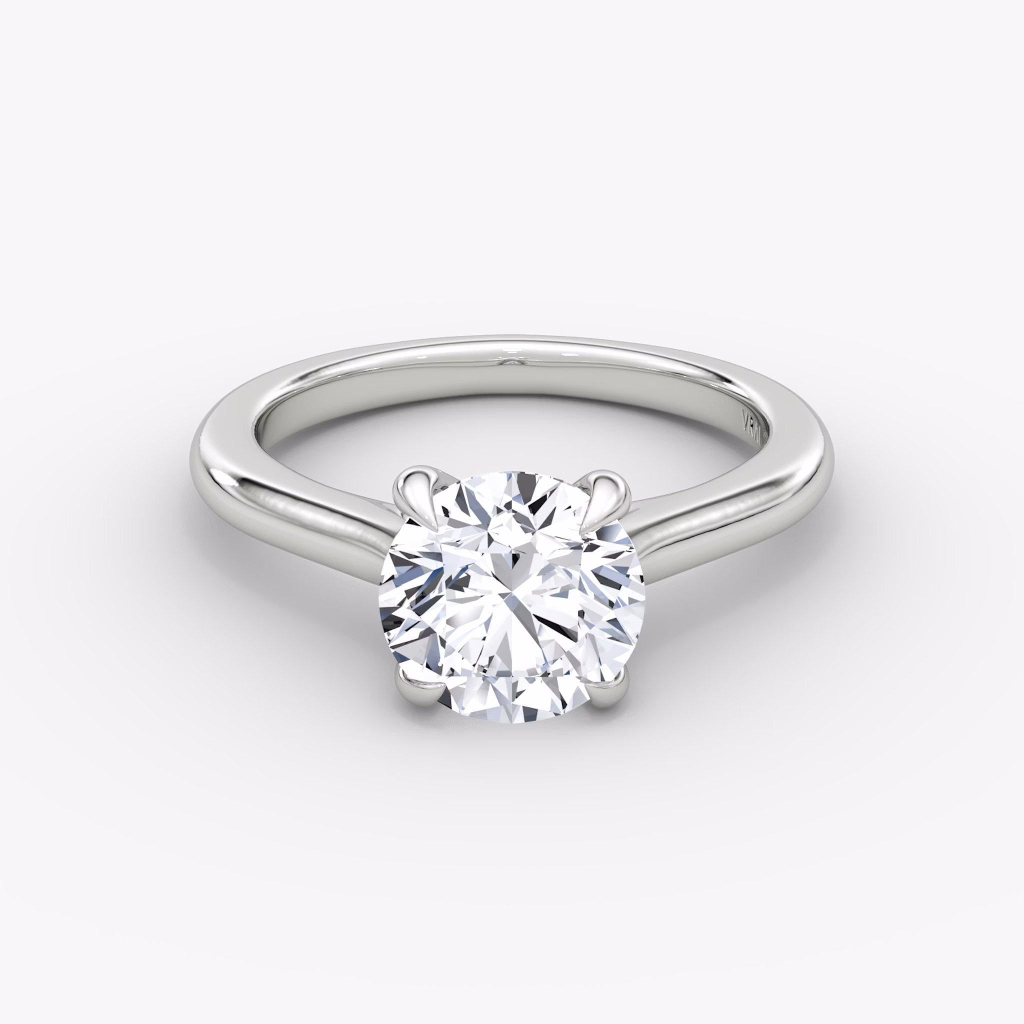 The Trellis Cathedral | Round Brilliant | 18k | White Gold | bandAccent: Plain | caratWeight: 2.0ct | diamondOrientation: vertical
