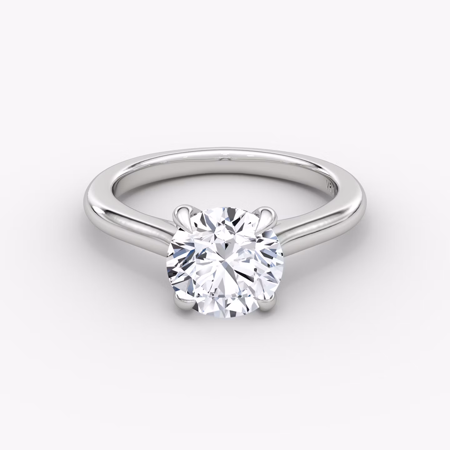 The Trellis Cathedral | Round Brilliant | 18k | White Gold | bandAccent: Plain | caratWeight: 1.5ct | diamondOrientation: vertical