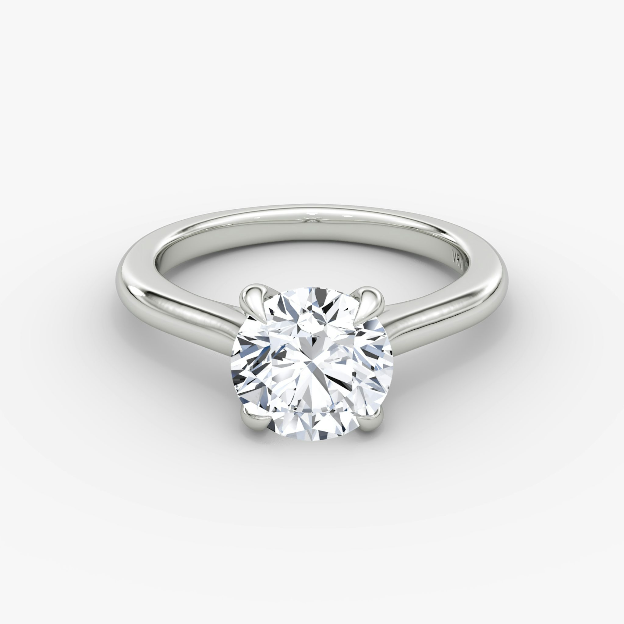 The Trellis Cathedral | Round Brilliant | 18k | White Gold | bandAccent: Plain | caratWeight: 2.0ct | diamondOrientation: vertical
