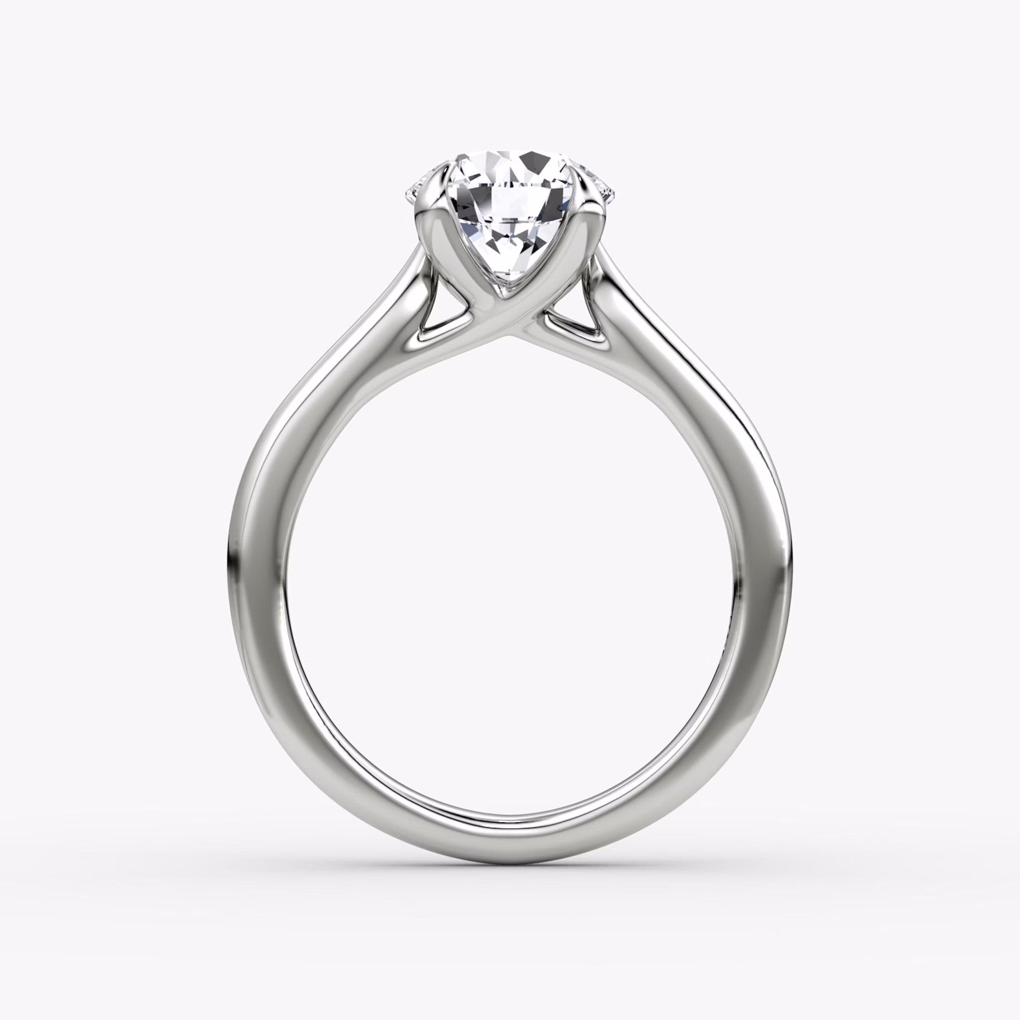 The Trellis Cathedral | Round Brilliant | 18k | White Gold | bandAccent: Plain | caratWeight: 2.0ct | diamondOrientation: vertical