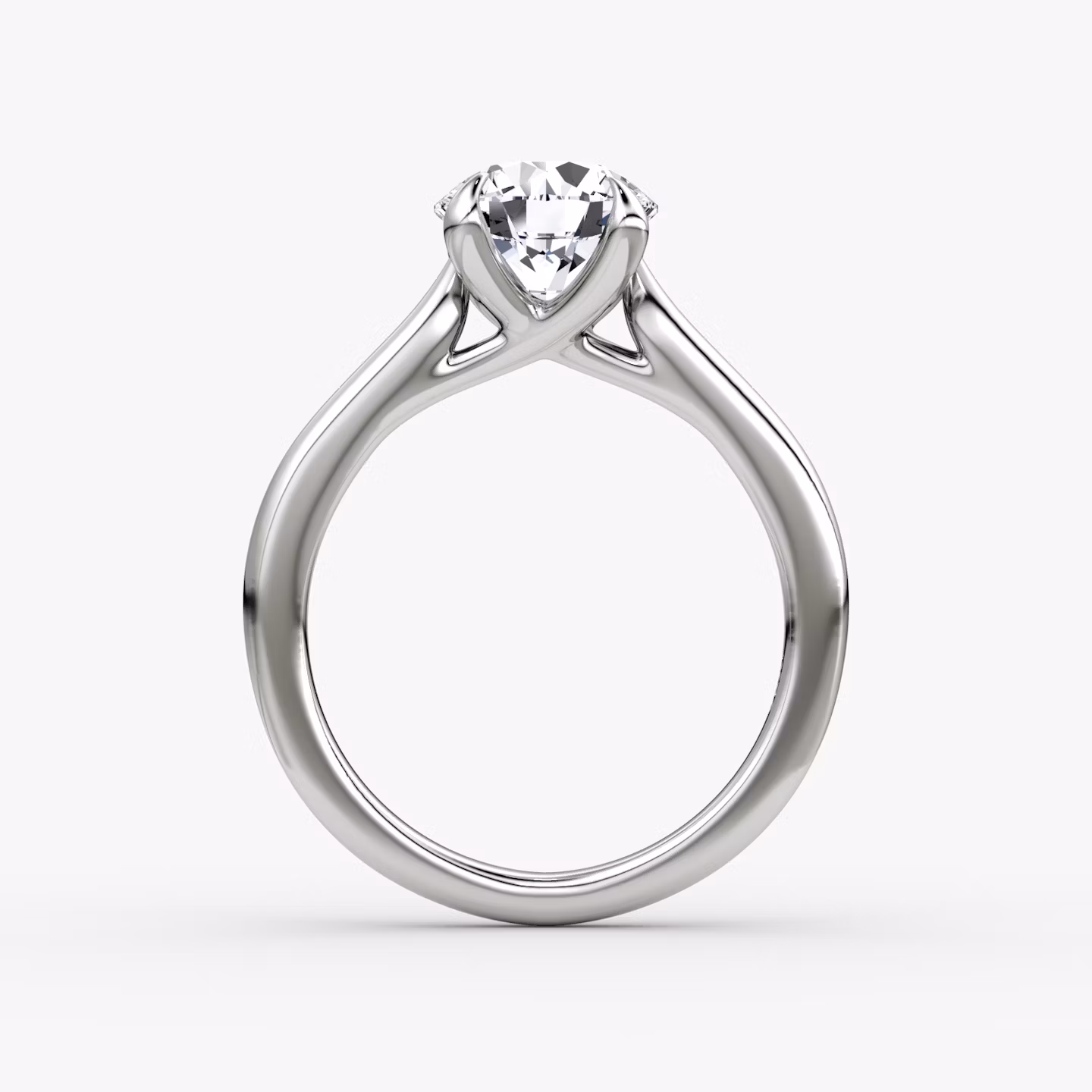 The Trellis Cathedral | Round Brilliant | 18k | White Gold | bandAccent: Plain | caratWeight: 1.5ct | diamondOrientation: vertical