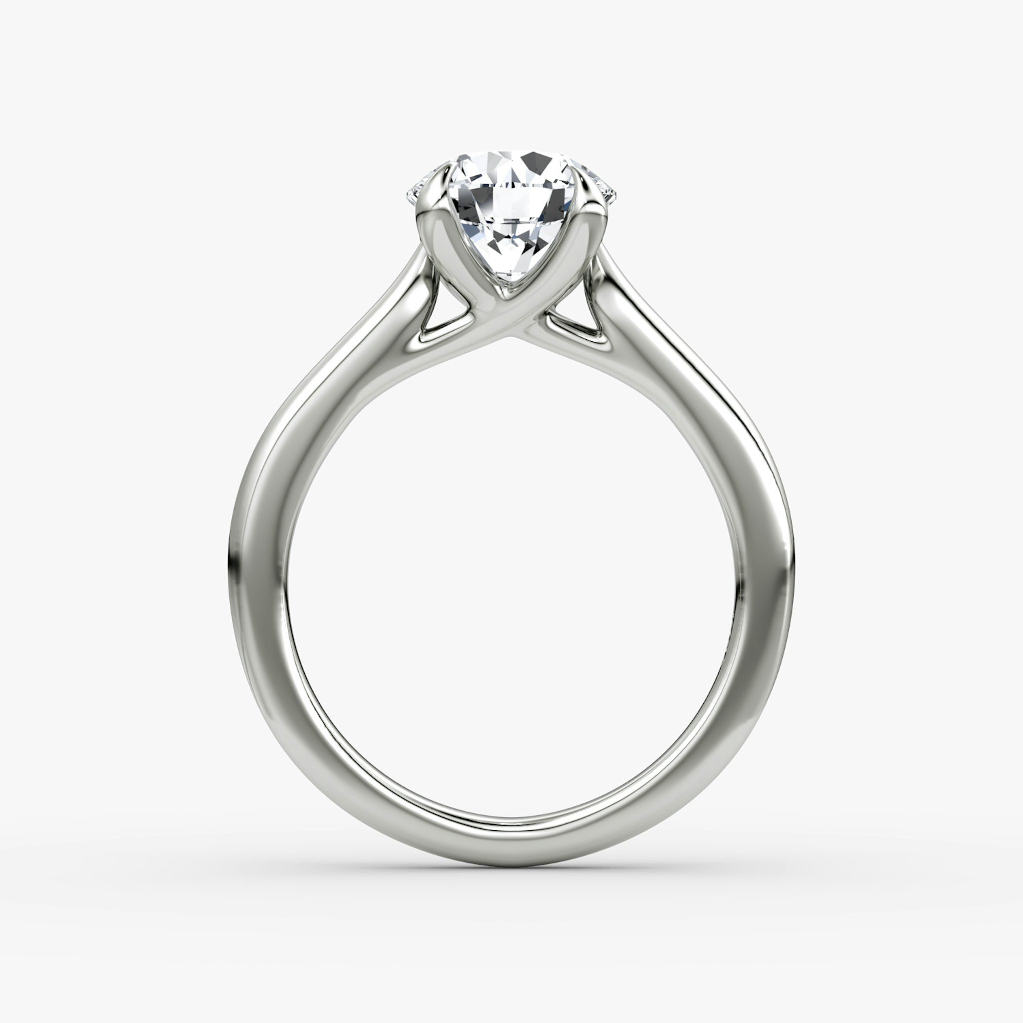 The Trellis Cathedral | Round Brilliant | 18k | White Gold | bandAccent: Plain | caratWeight: 2.0ct | diamondOrientation: vertical