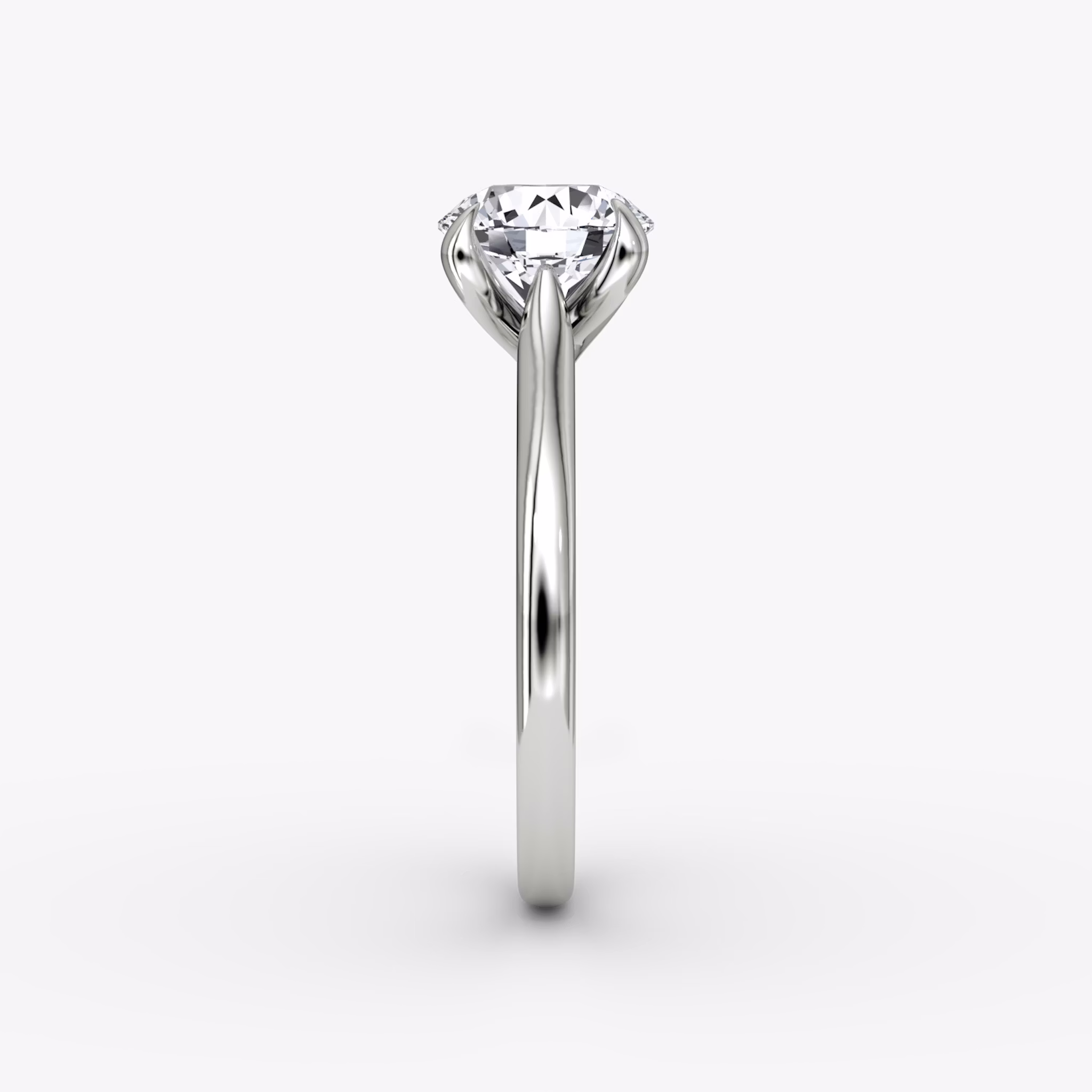 The Trellis Cathedral | Round Brilliant | 18k | White Gold | bandAccent: Plain | caratWeight: 2.0ct | diamondOrientation: vertical