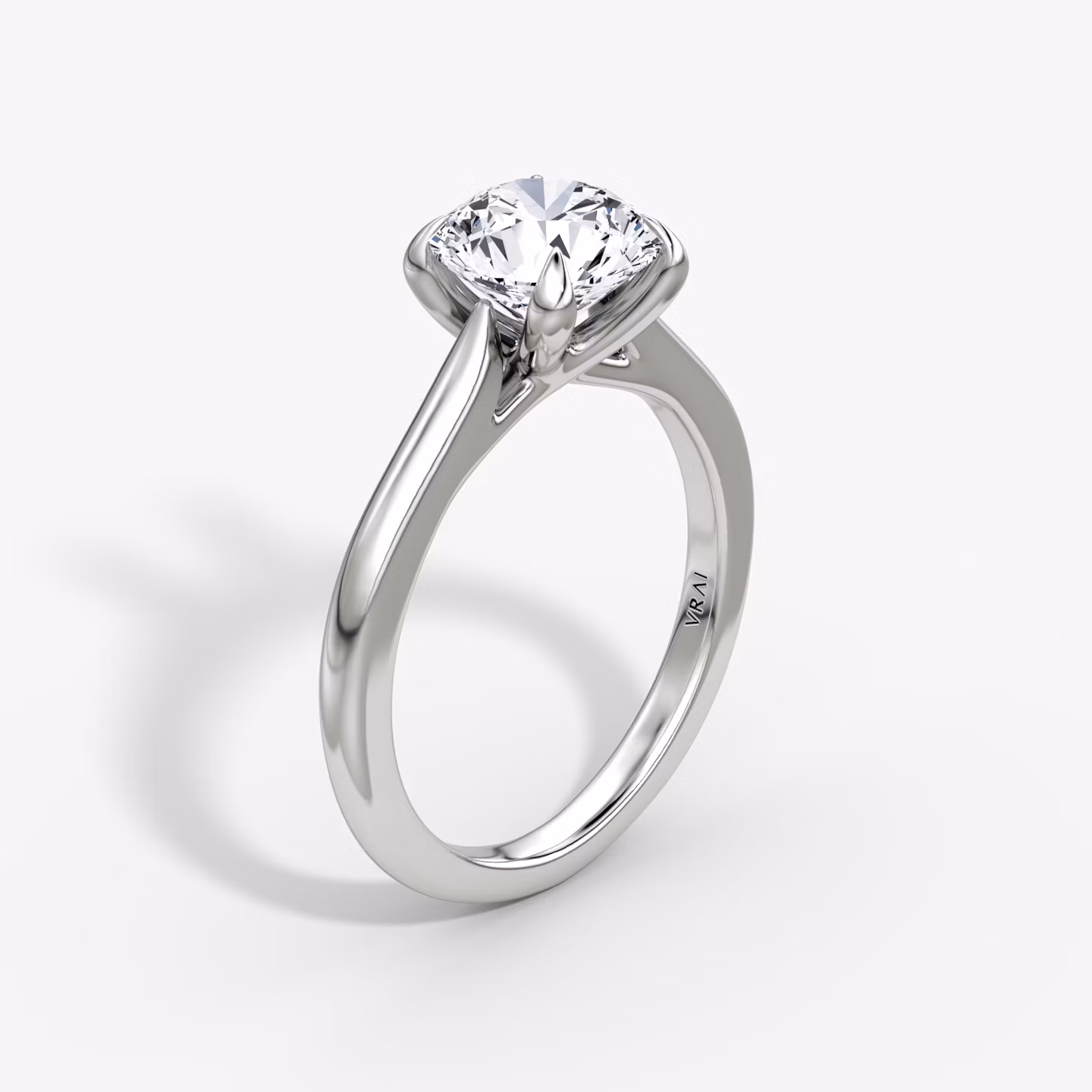 The Trellis Cathedral | Round Brilliant | 18k | White Gold | bandAccent: Plain | caratWeight: 1.5ct | diamondOrientation: vertical