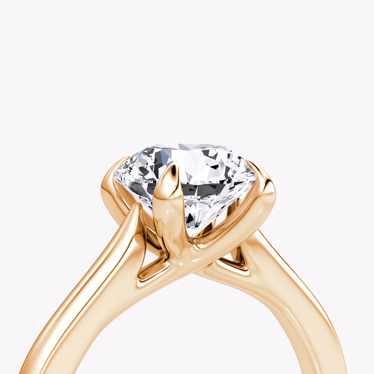The Trellis Cathedral | Round Brilliant | 14k | Rose Gold | bandAccent: Plain | caratWeight: 2.0ct | diamondOrientation: vertical