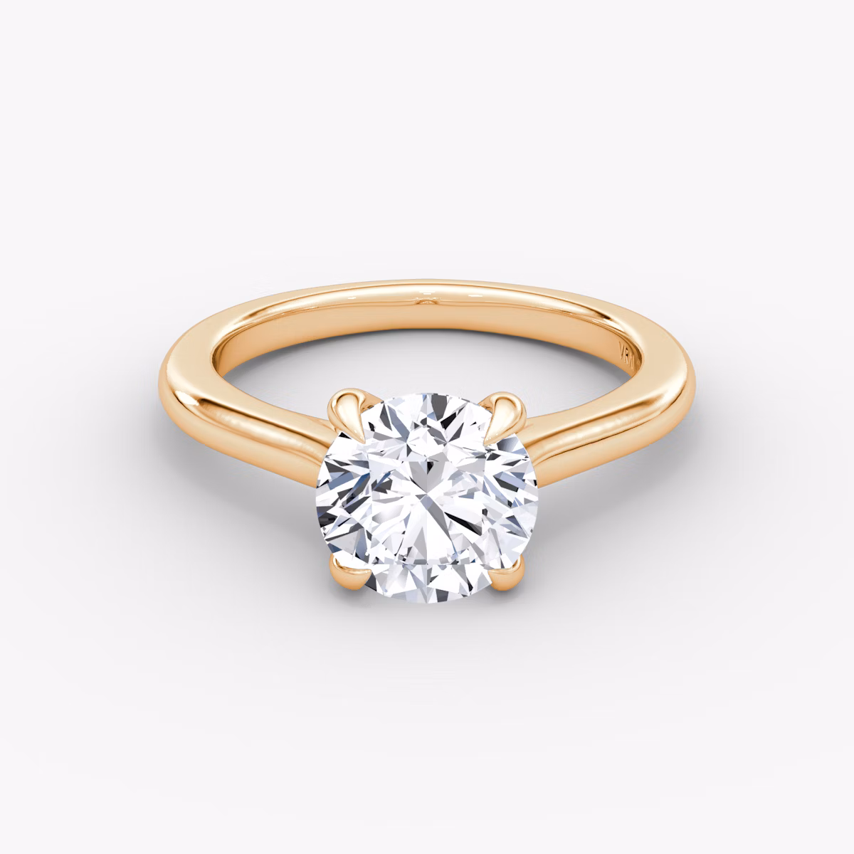 The Trellis Cathedral | Round Brilliant | 14k | Rose Gold | bandAccent: Plain | caratWeight: 2.0ct | diamondOrientation: vertical