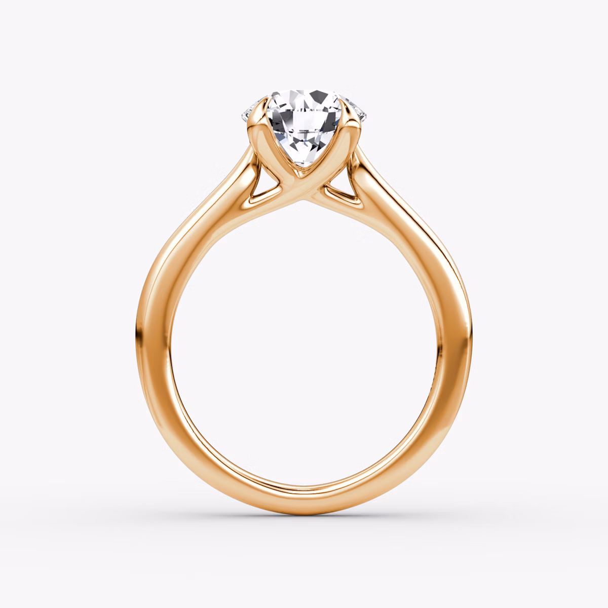 The Trellis Cathedral | Round Brilliant | 14k | Rose Gold | bandAccent: Plain | caratWeight: 2.0ct | diamondOrientation: vertical