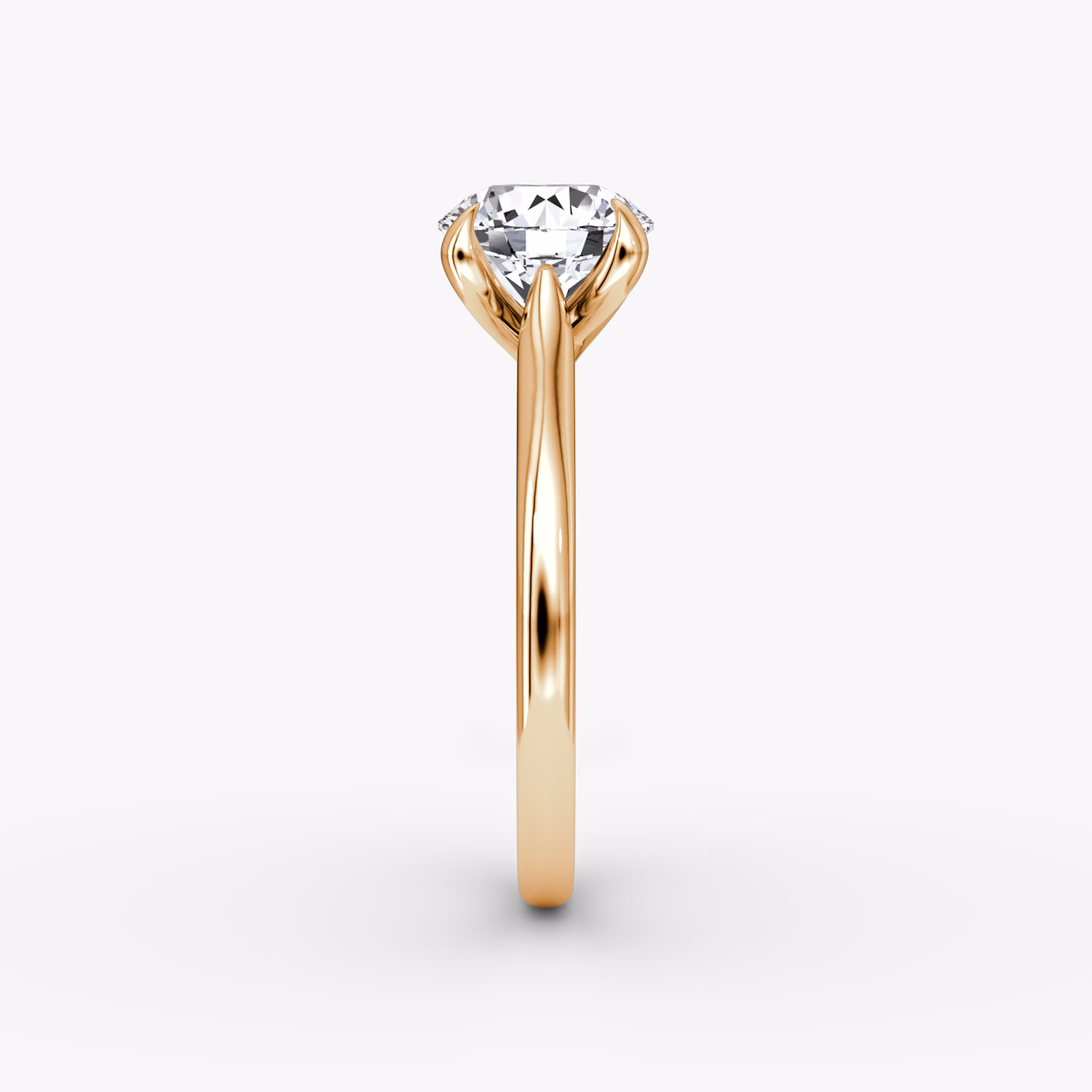 Anillo de compromiso Trellis Cathedral | Brillante | 14k | Oro rosa | bandAccent: Simple | caratWeight: other | diamondOrientation: vertical