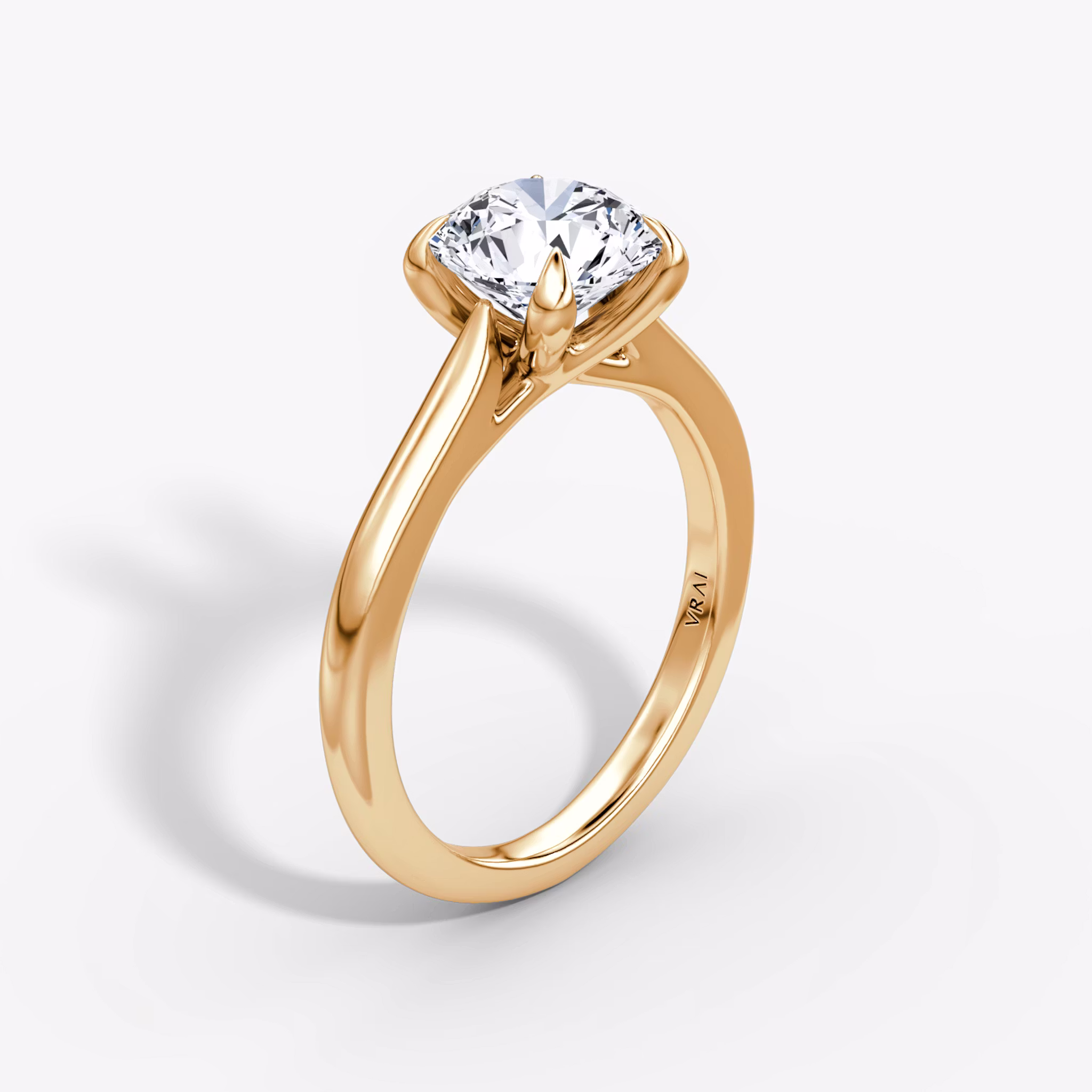 The Trellis Cathedral Round Brilliant | Rose Gold