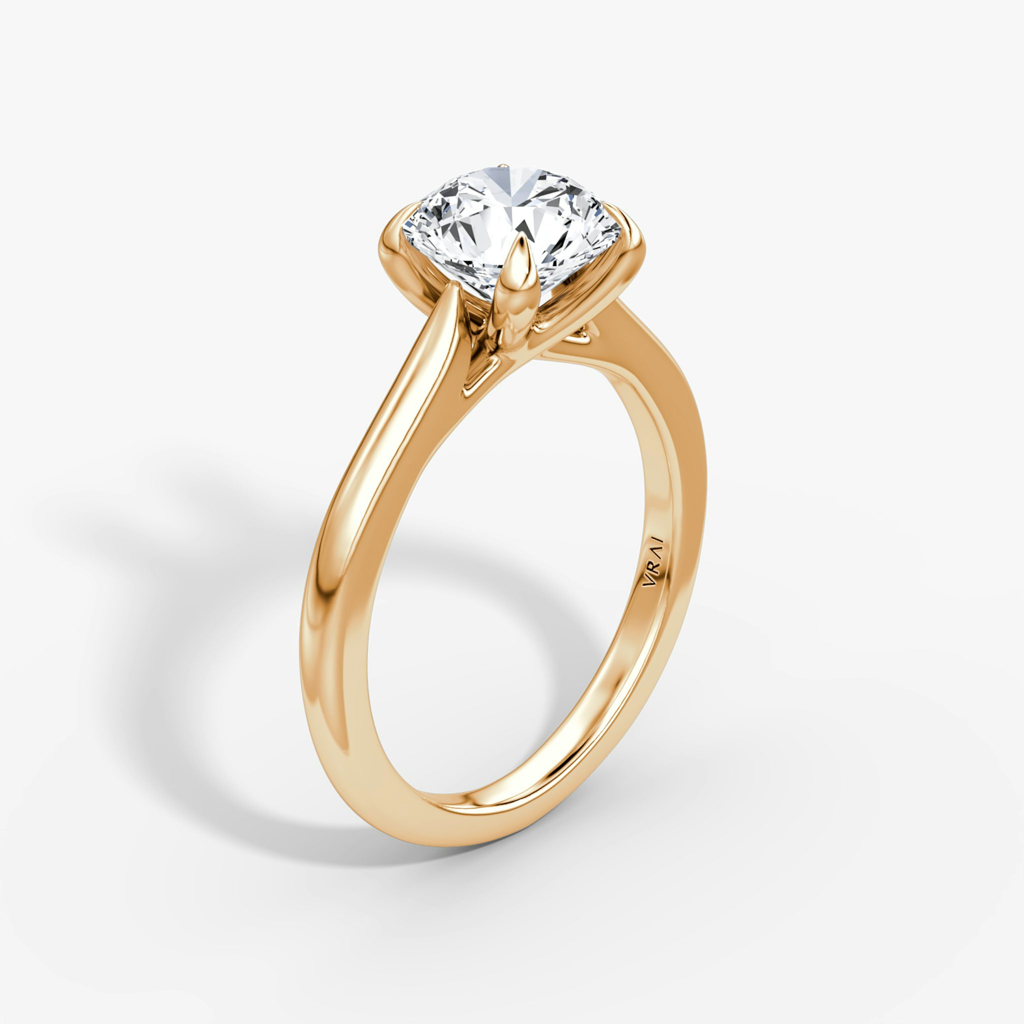Anillo de compromiso Trellis Cathedral | Brillante | 14k | Oro rosa | bandAccent: Simple | caratWeight: other | diamondOrientation: vertical