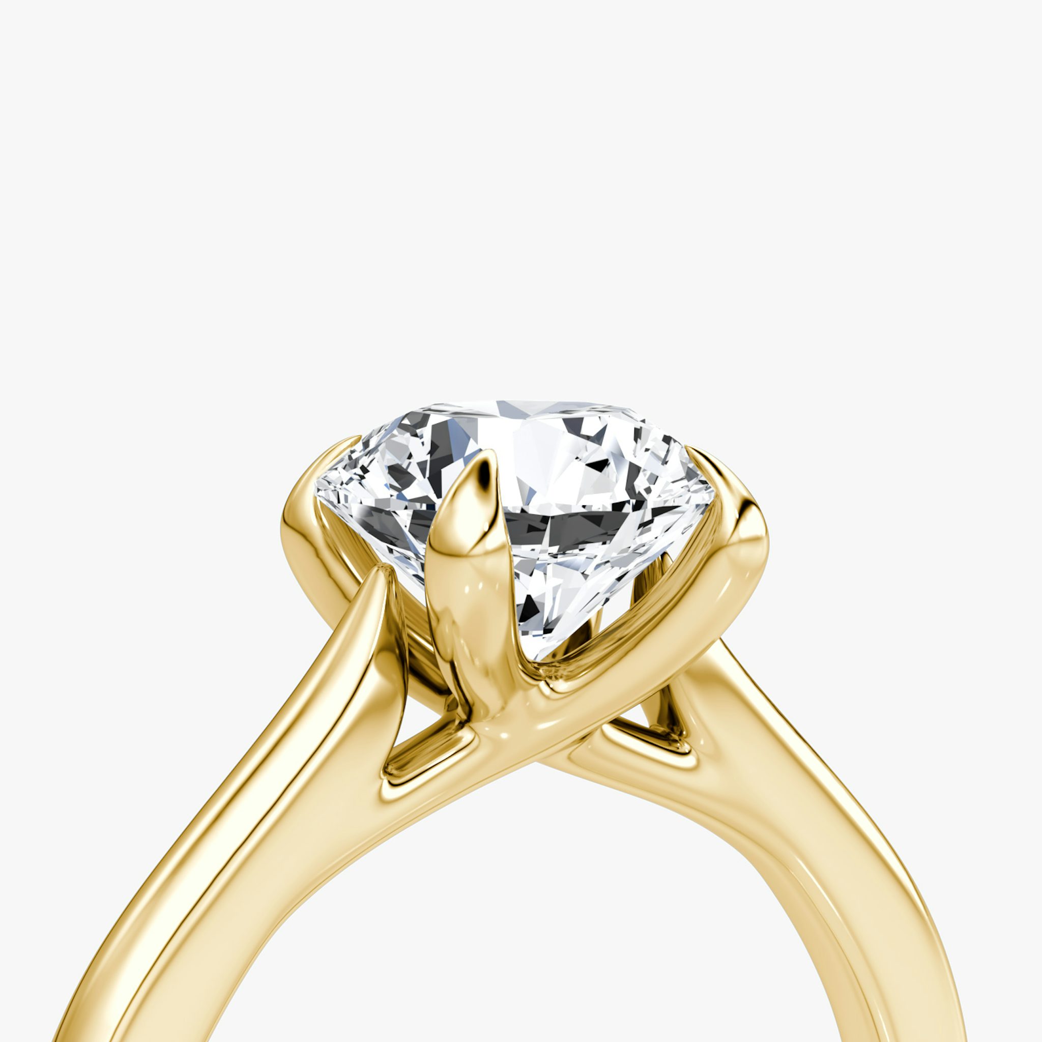 The Trellis Cathedral | Round Brilliant | 18k | Yellow Gold | bandAccent: Plain | caratWeight: 1.0ct | diamondOrientation: vertical