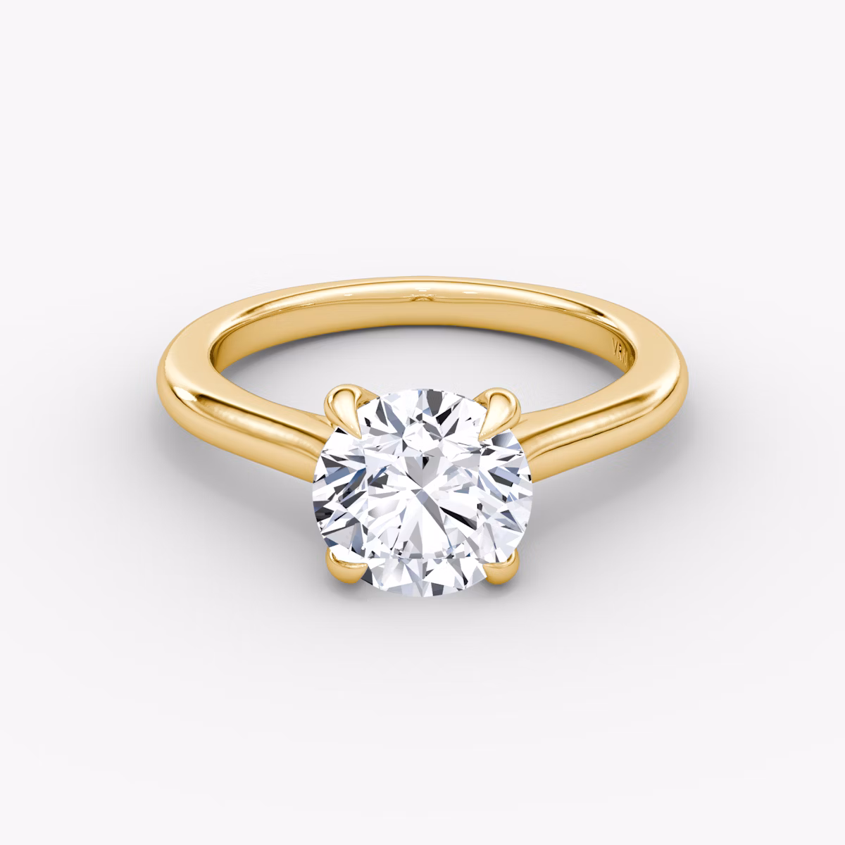 The Trellis Cathedral | Round Brilliant | 18k | Yellow Gold | bandAccent: Plain | caratWeight: 2.0ct | diamondOrientation: vertical